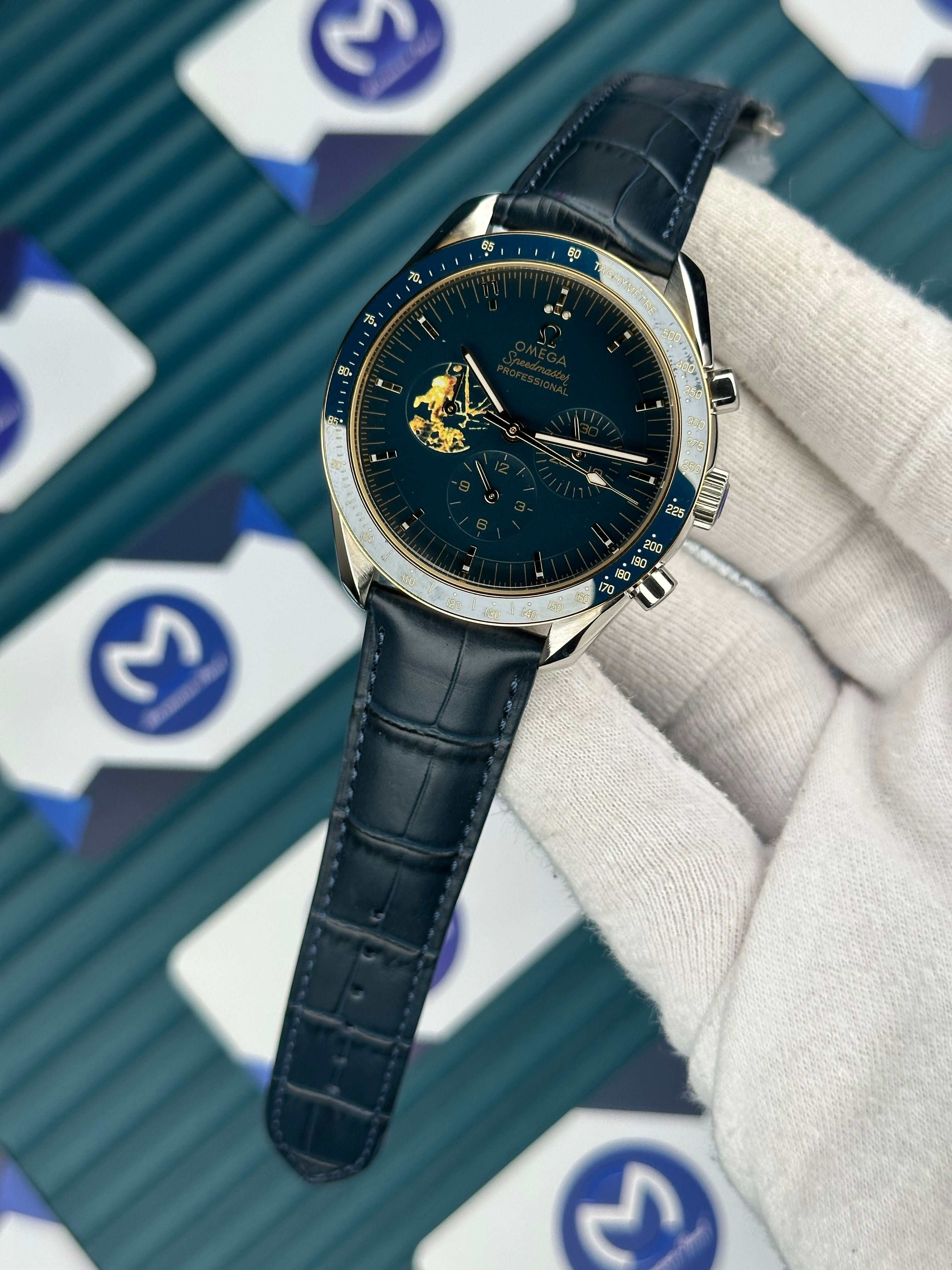 Omega Eyes On The Moon Chronograph Desenli Deri Kordon