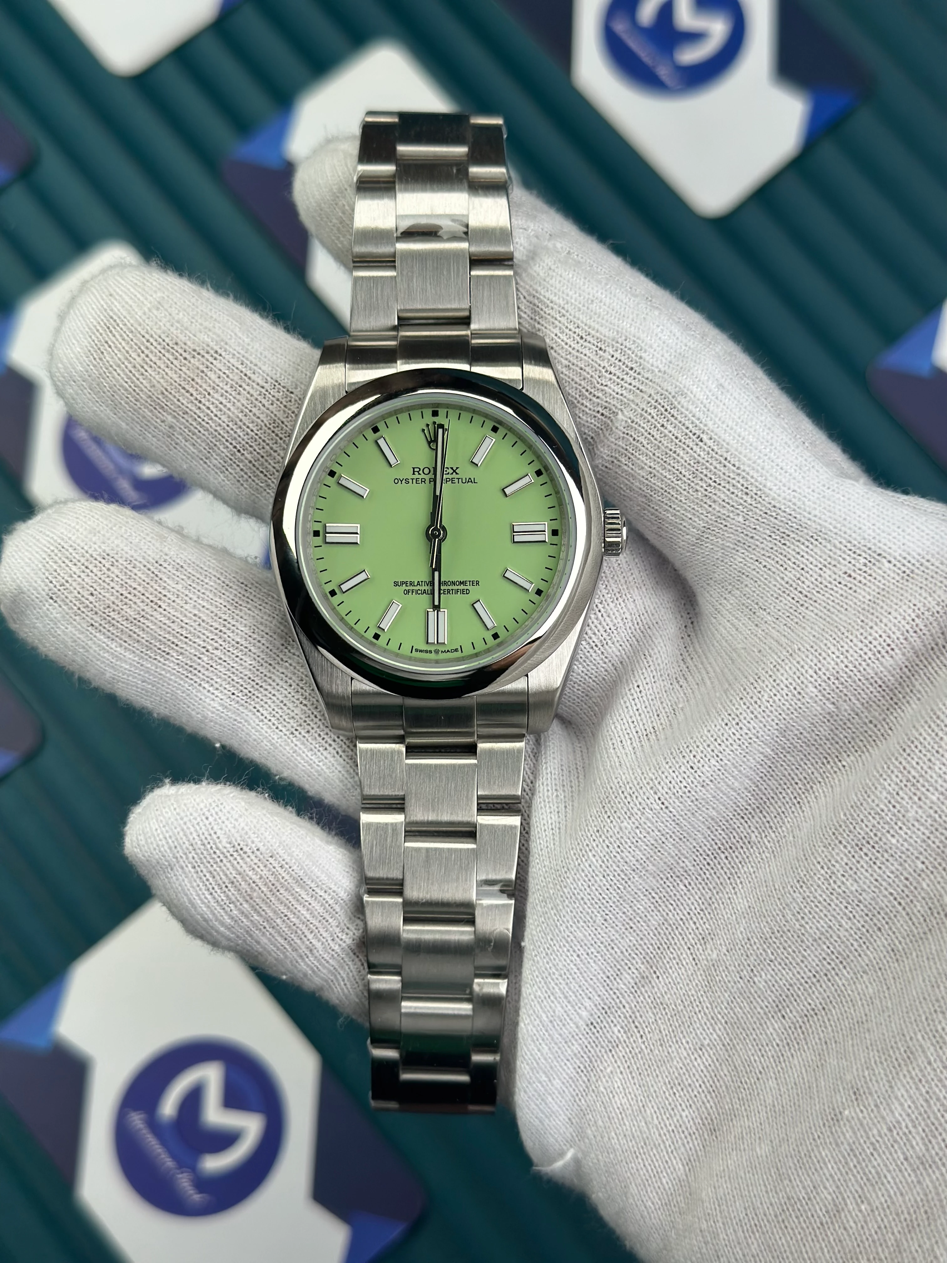 ROLEX OYSTER PERPETUAL PISTACHIO 