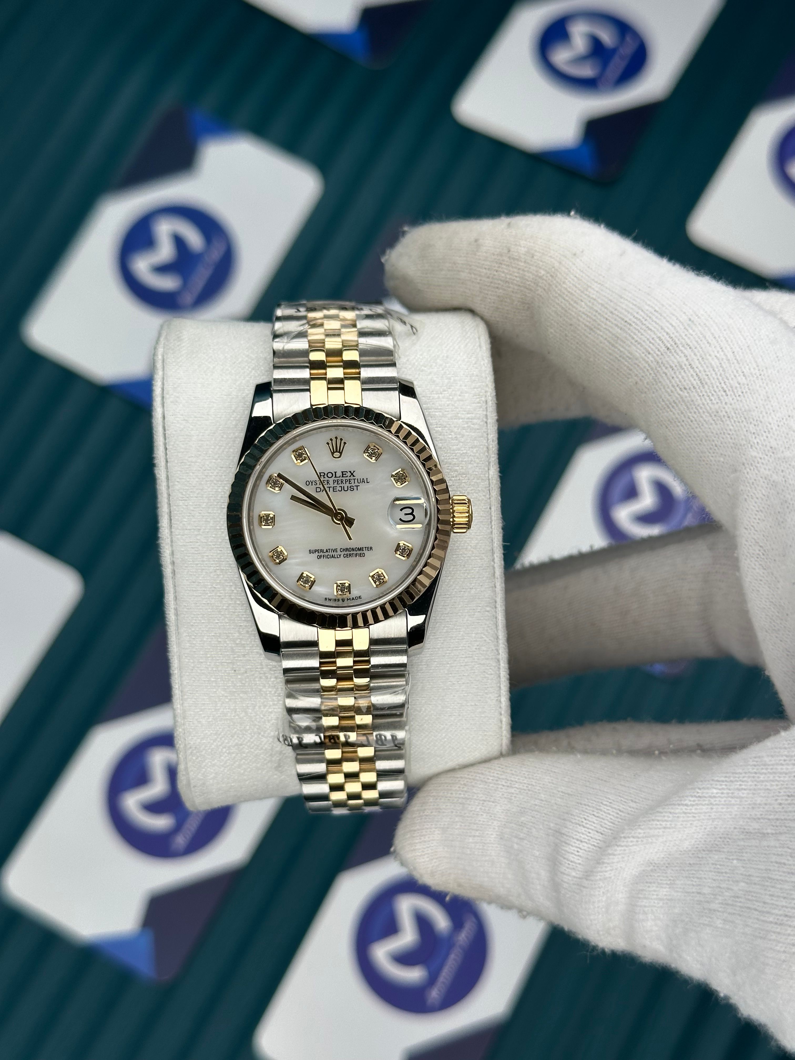 ROLEX 31 SEDEFLİ BEYAZ KADRAN GOLD-SILVER JUBILEE
