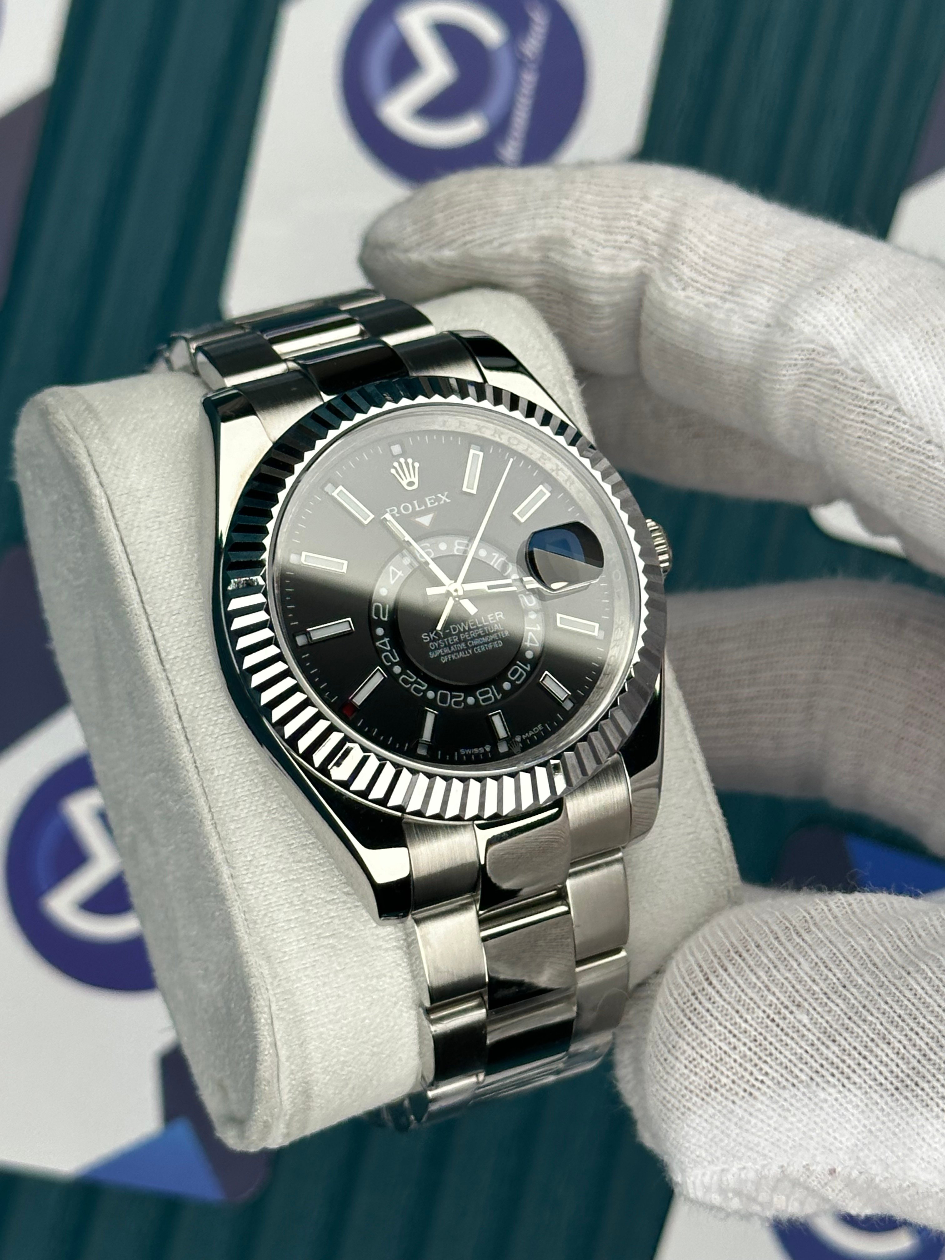 ROLEX SKY-DWELLER BLACK DIAL SILVER OYSTER