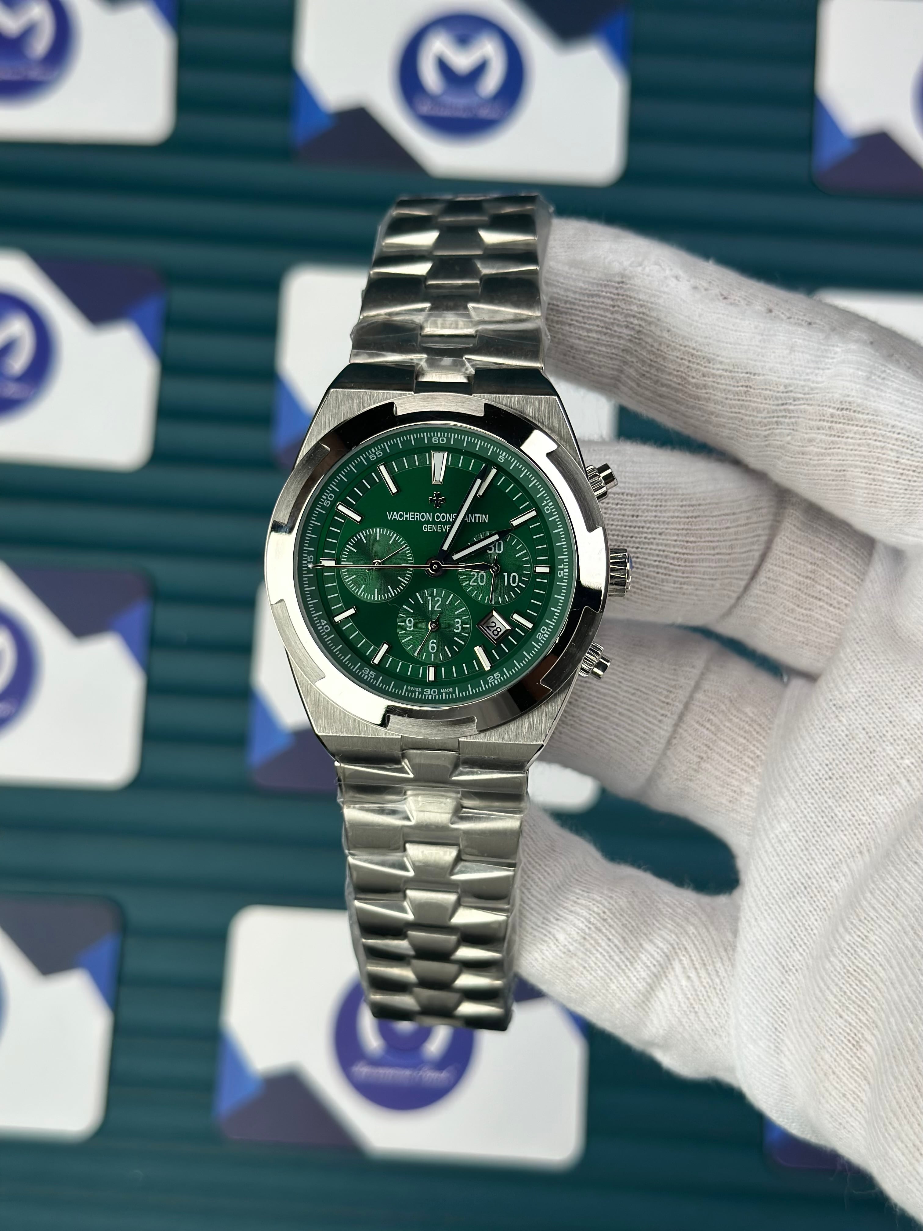 VACHERON CONSTANTIN GREEN OVERSEAS CHRONOGRAPH SILVER