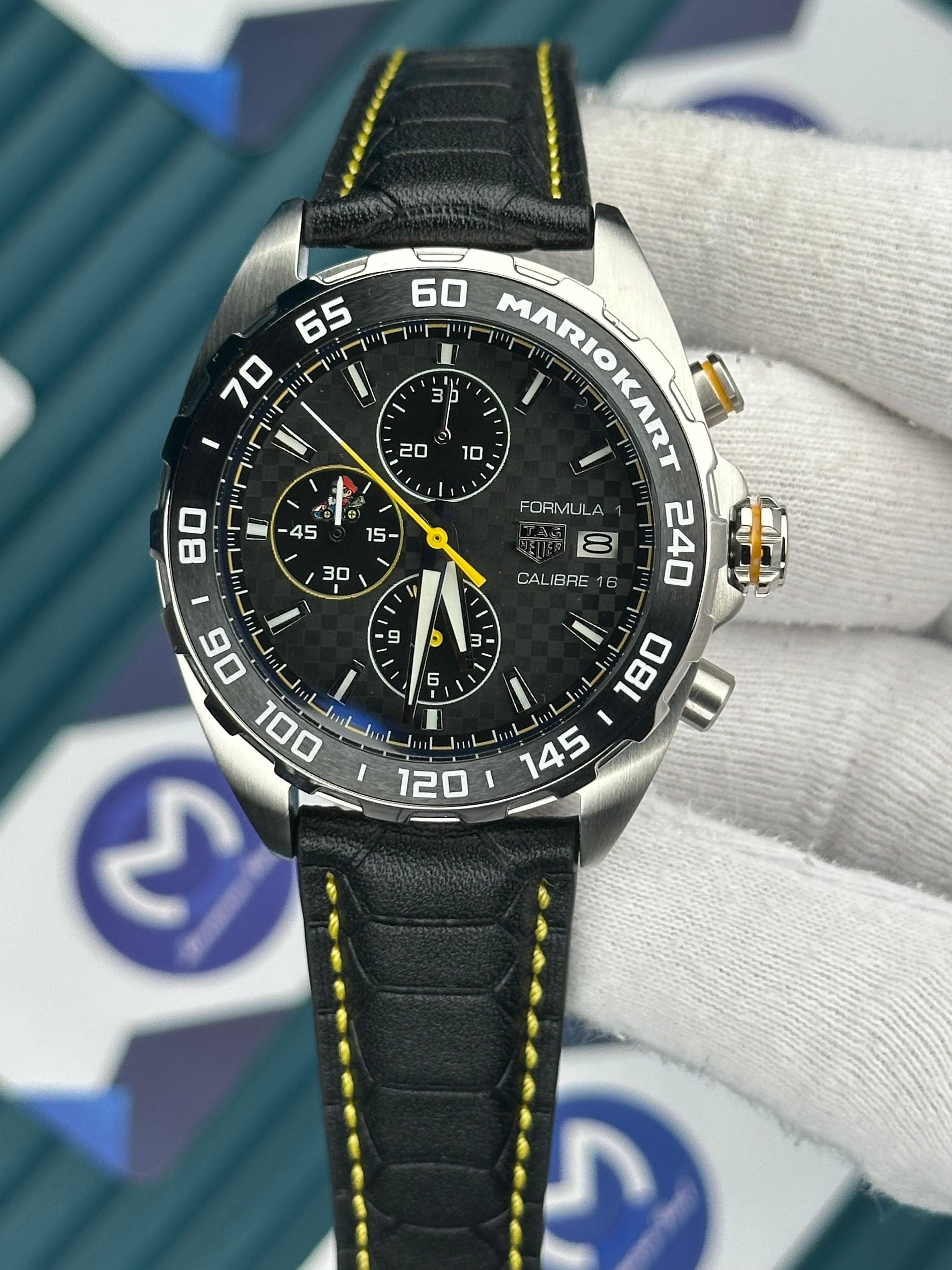 Tagheuer Formula 1 Calibre 15 Deri Kordon Sarı Şerit Detay