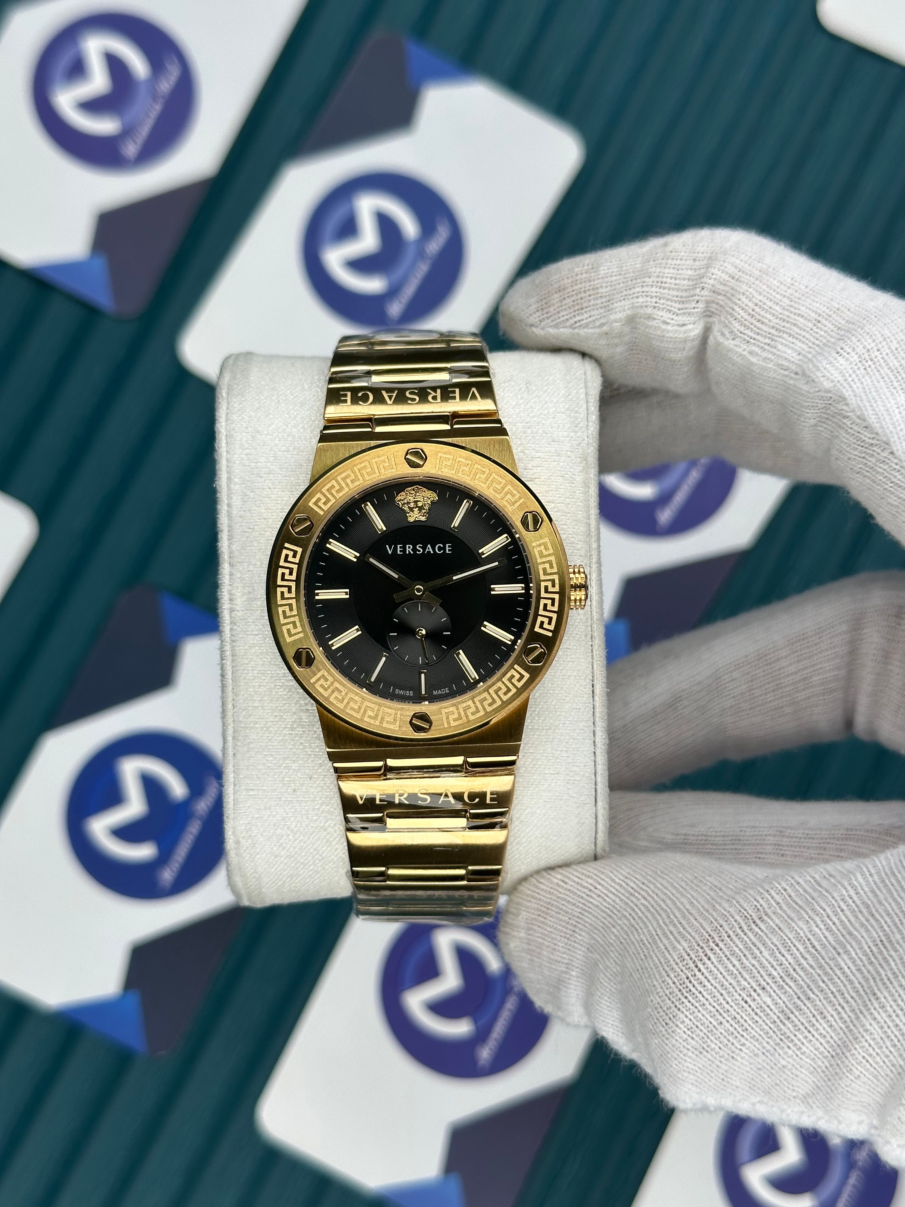 VERSACE 36 CHRONOMETER BLACK DIAL GOLD LADY