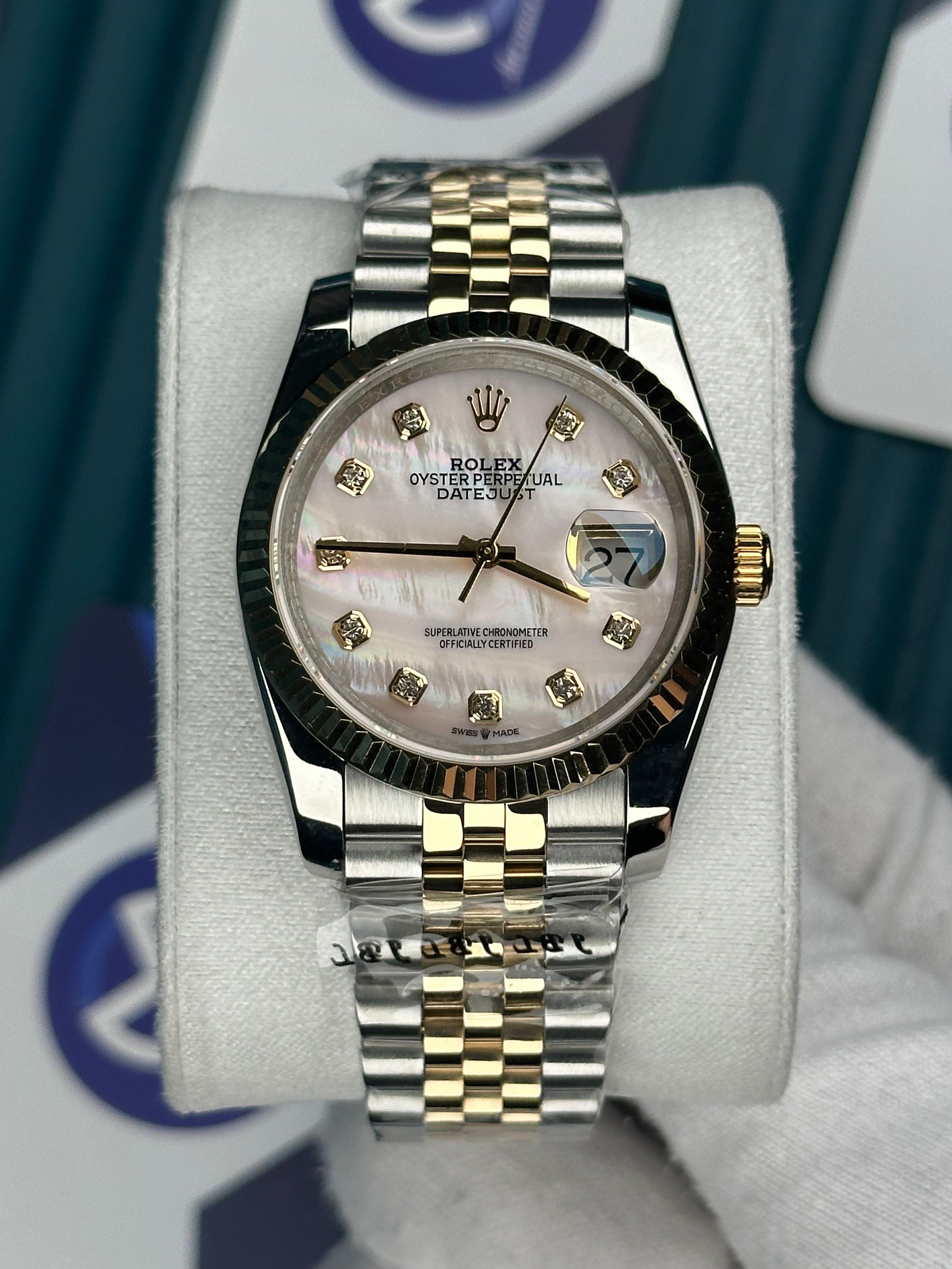 ROLEX 36 PEMBE BEYAZ SEDEFLİ KADRAN GOLD-SILVER JUBILEE