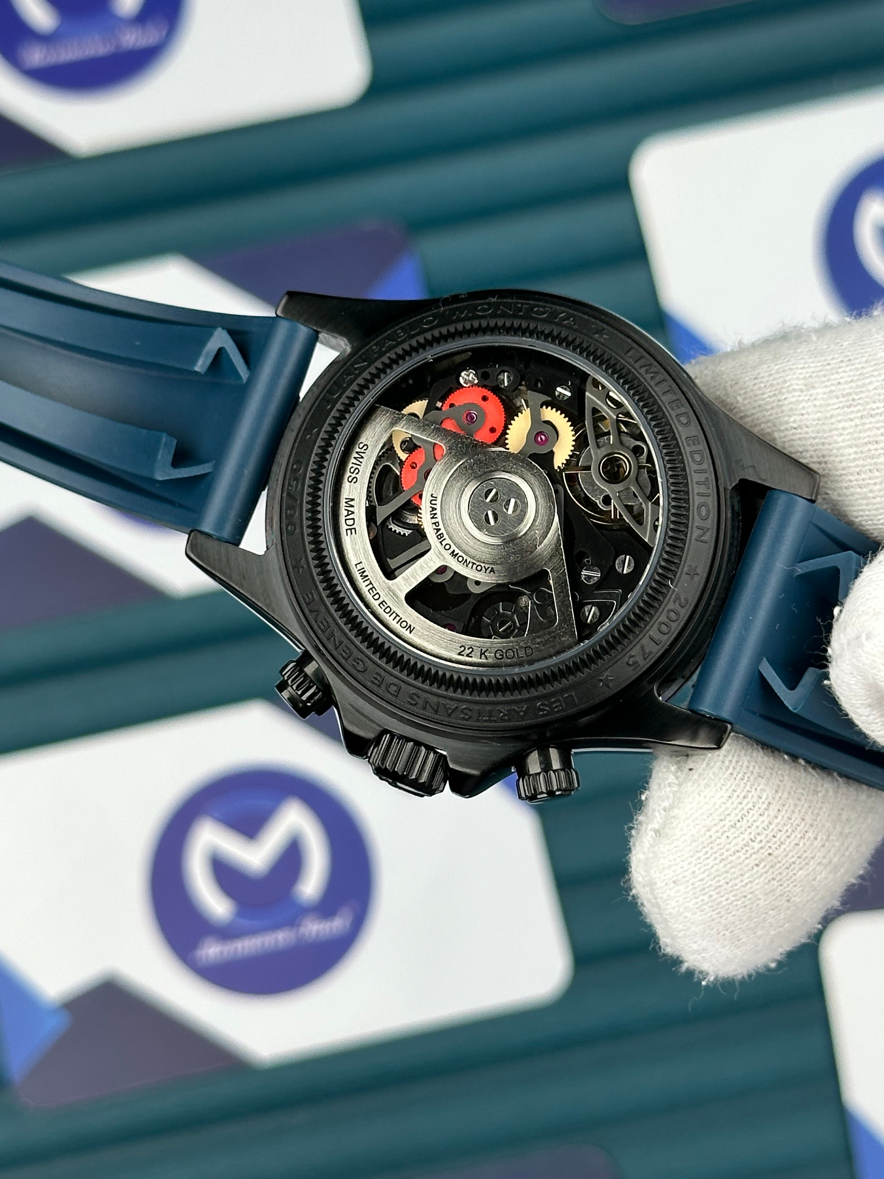 Rolex Daytona Juan Pablo Montoya Black Blue Rubber Oysterflex