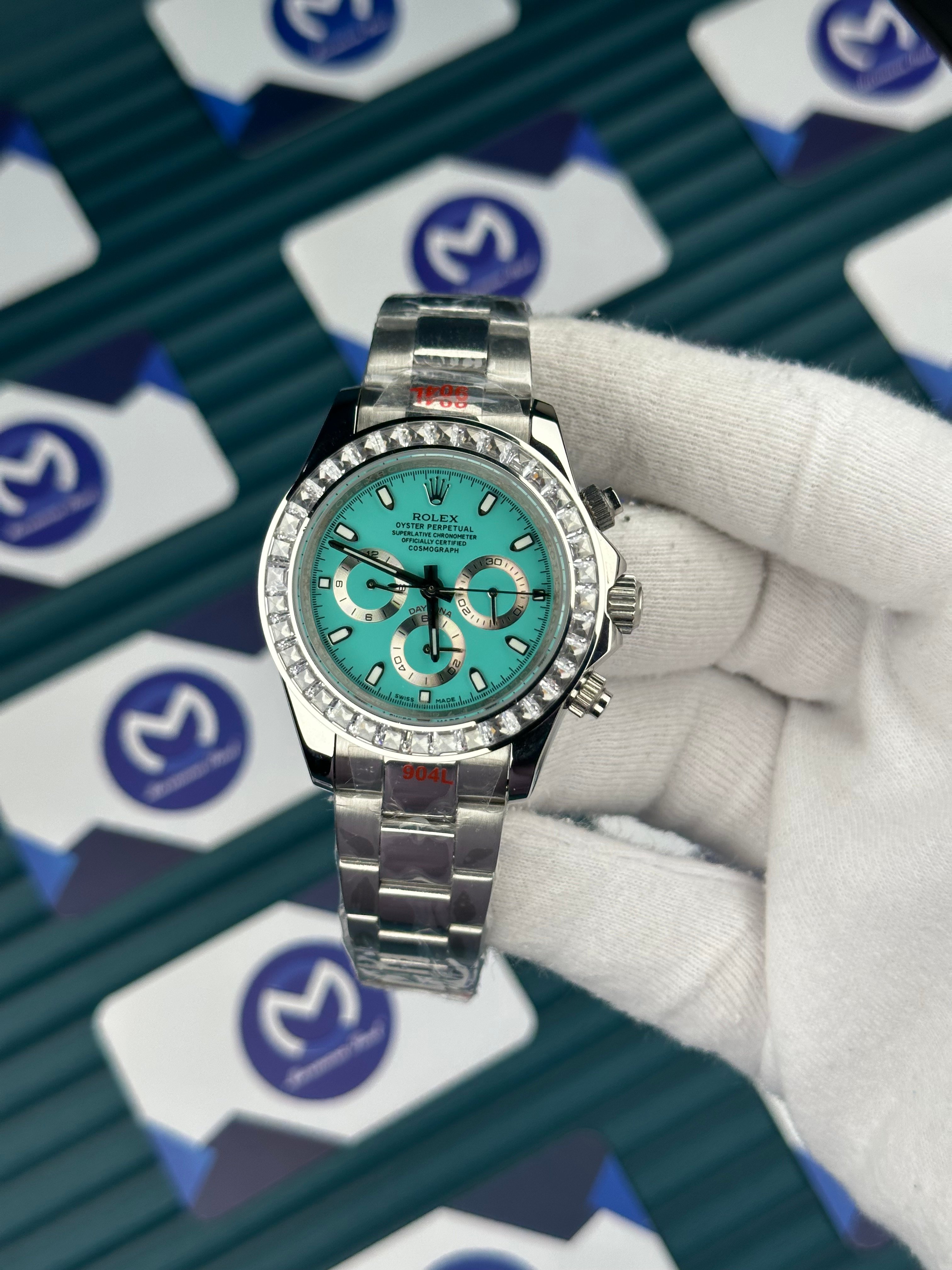 Rolex Daytona Turkuaz Kadran Taşlı Bezel