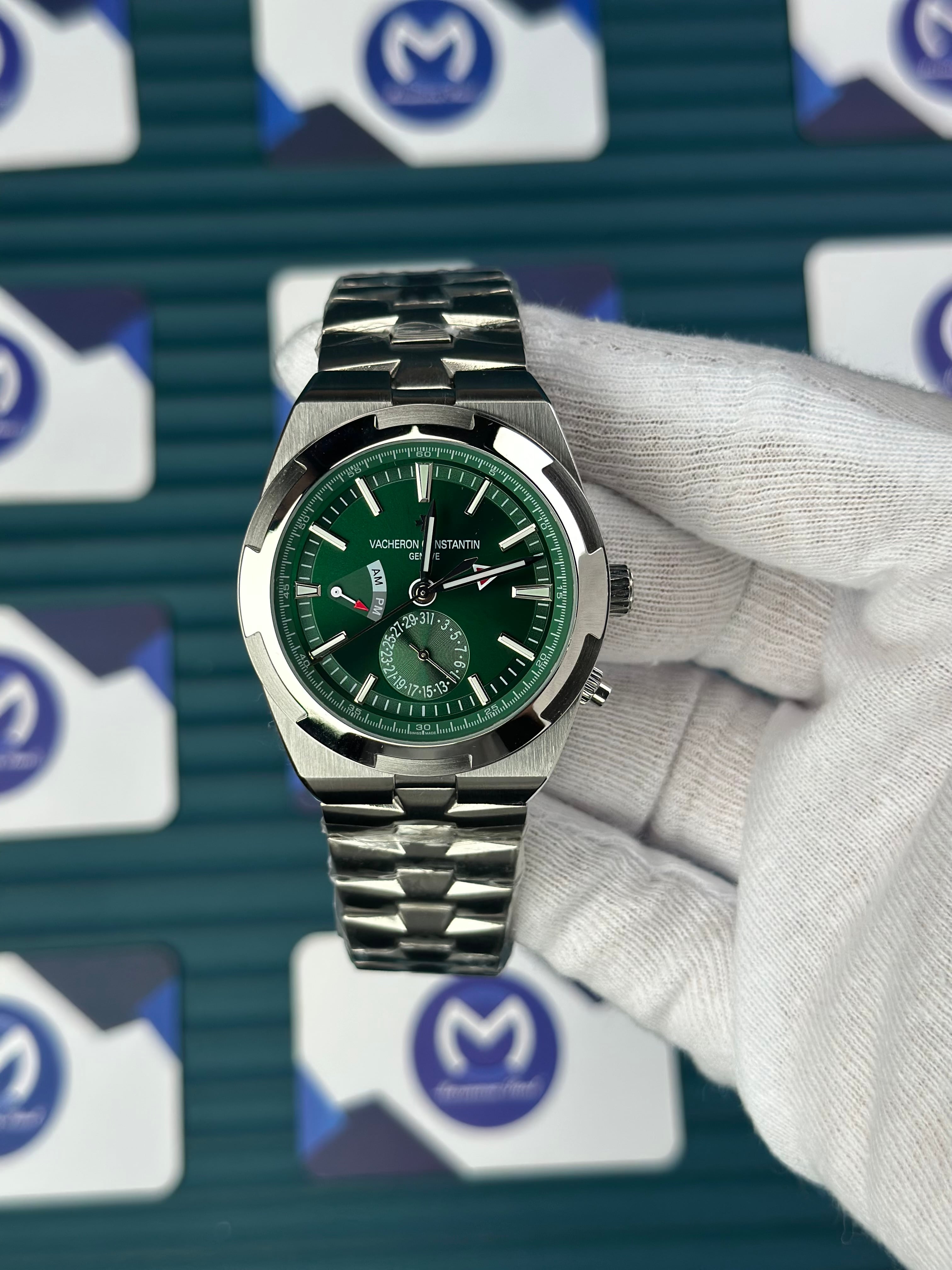 VACHERON CONSTANTIN GREEN OVERSEAS DUAL TIME SILVER