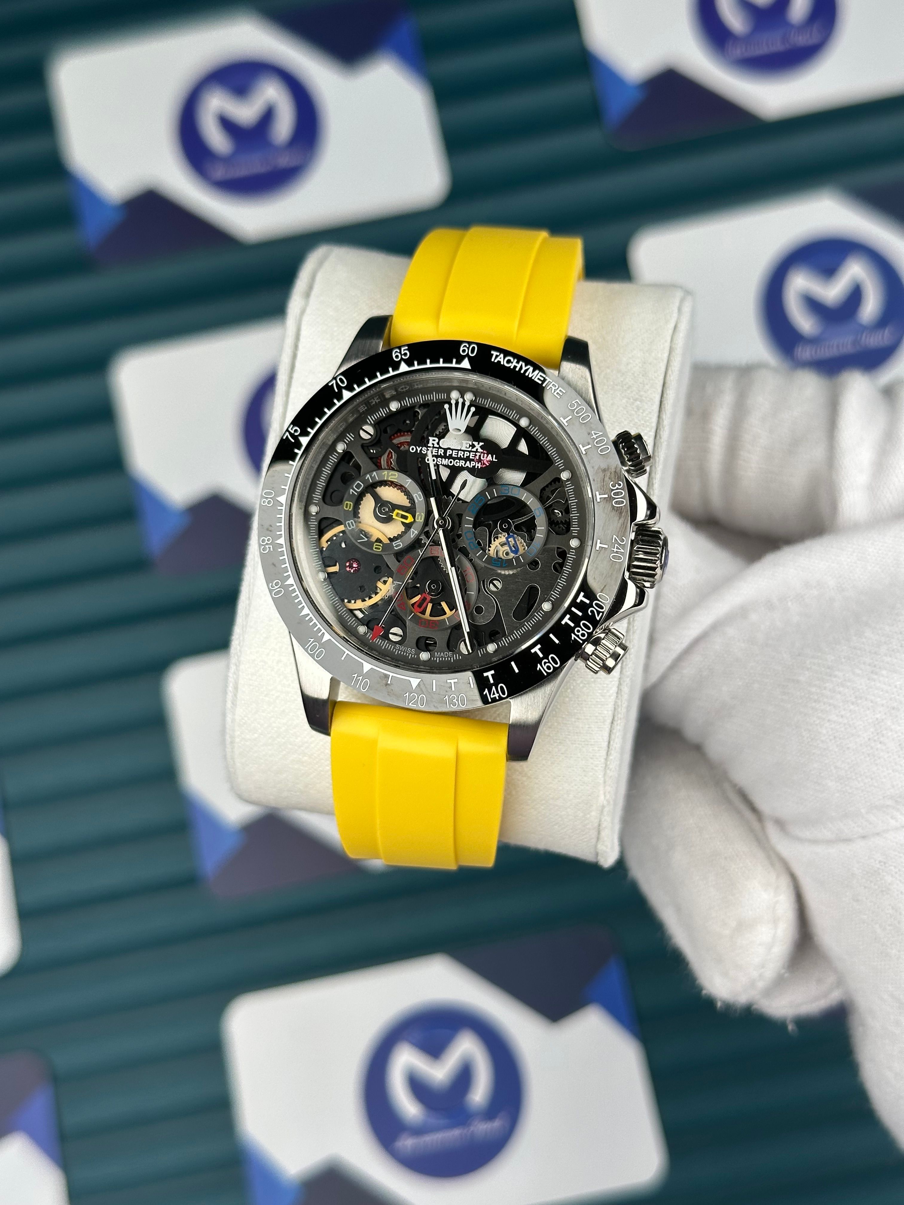 Rolex Daytona Juan Pablo Montoya Silver Yellow Oysterflex