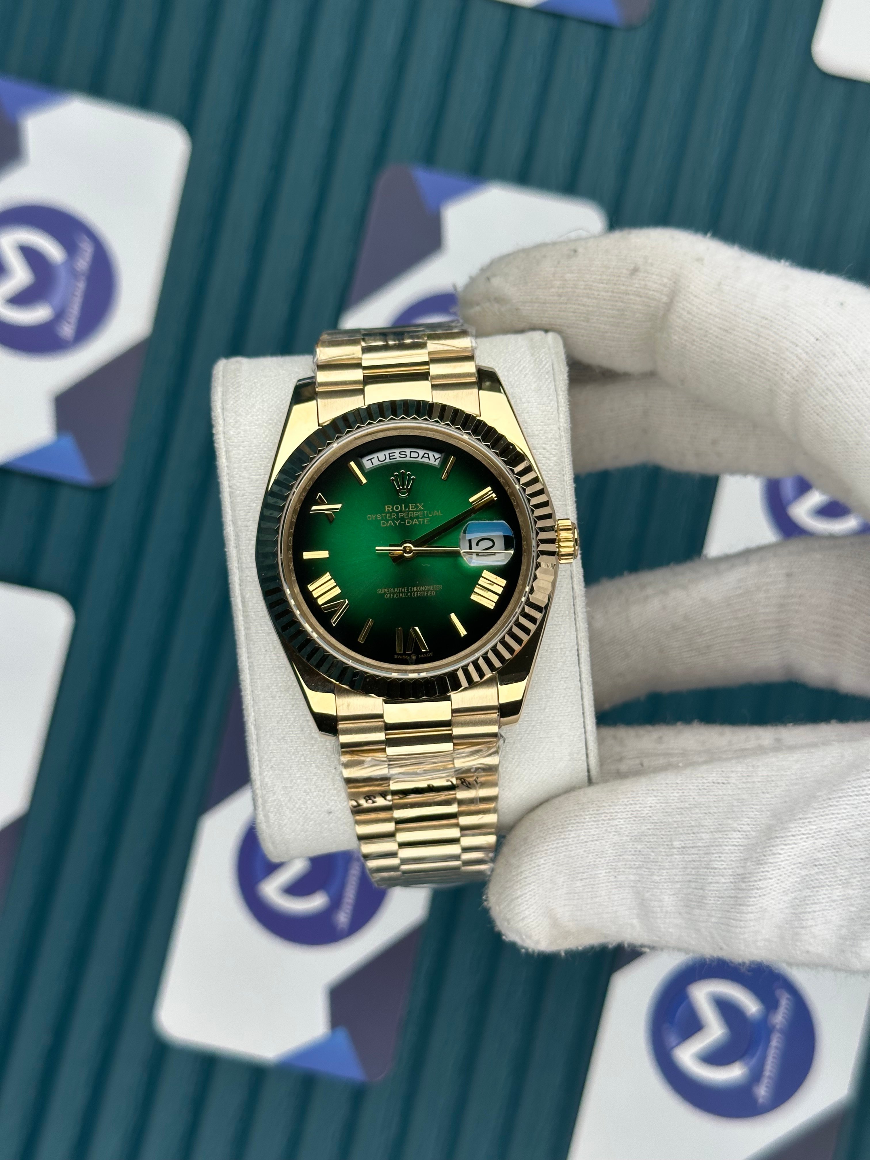 ROLEX DAY-DATE GREEN DEAP DIAL ROMA INDEX ROMA PRESIDENT