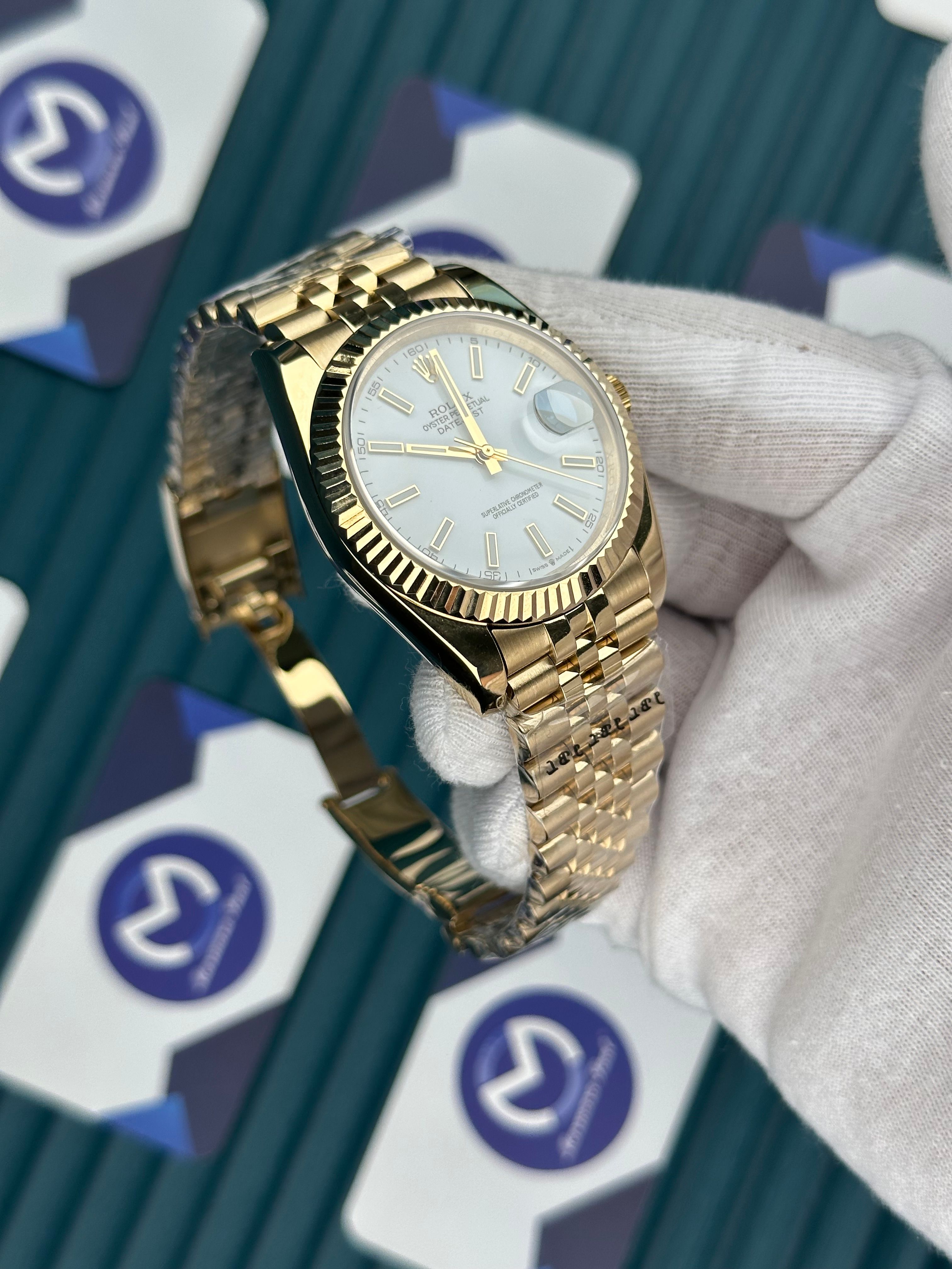 ROLEX DATEJUST WHITE DIAL GOLD JUBILE