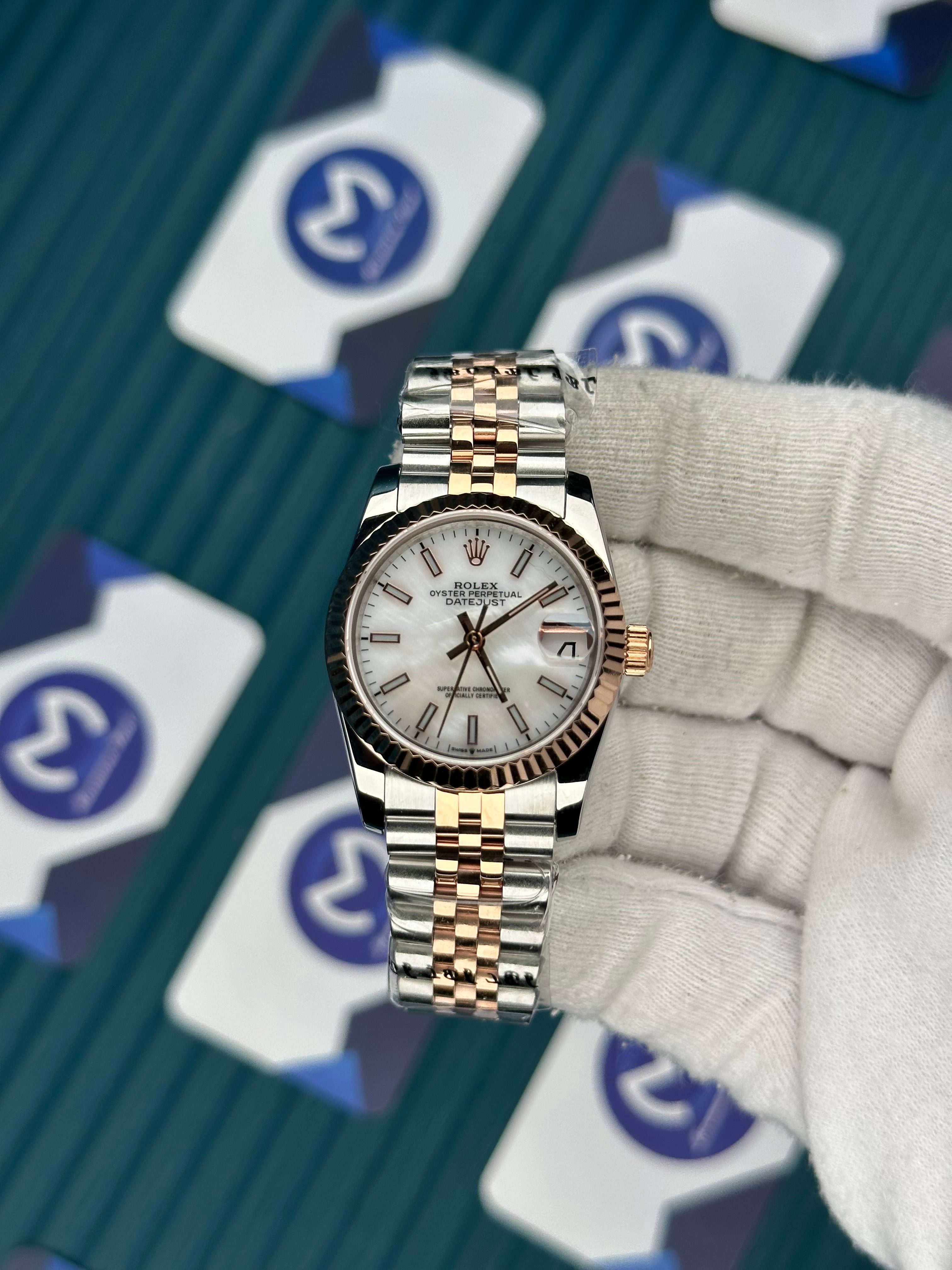 ROLEX 31 SEDEFLİ BEYAZ KADRAN ROSE-SILVER JUBILEE