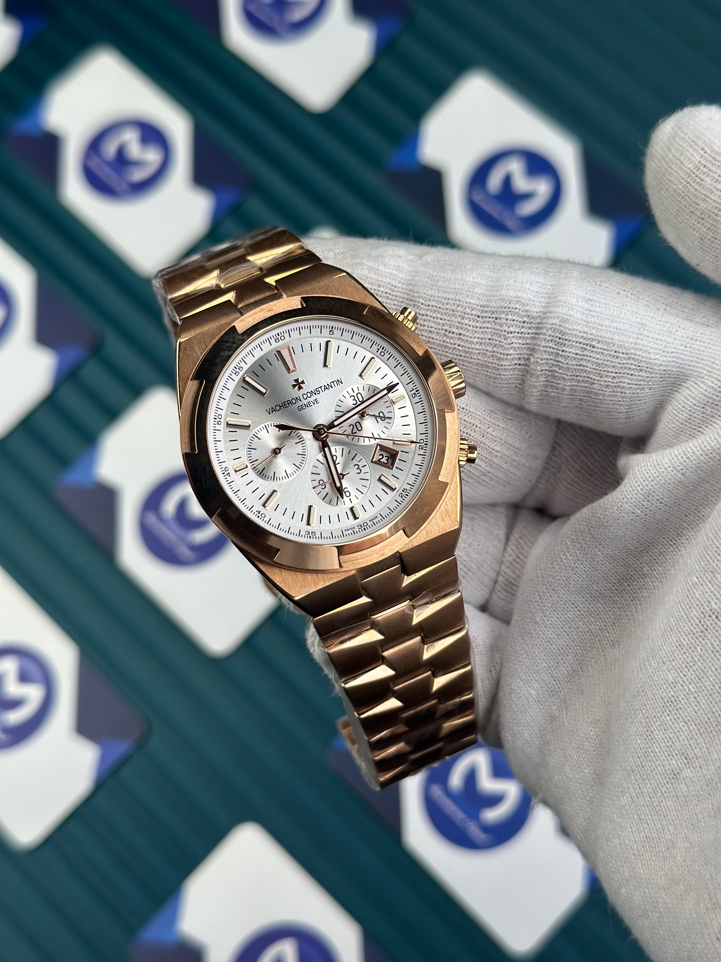 VACHERON CONSTANTIN WHITE OVERSEAS CHRONOGRAPH ROSE
