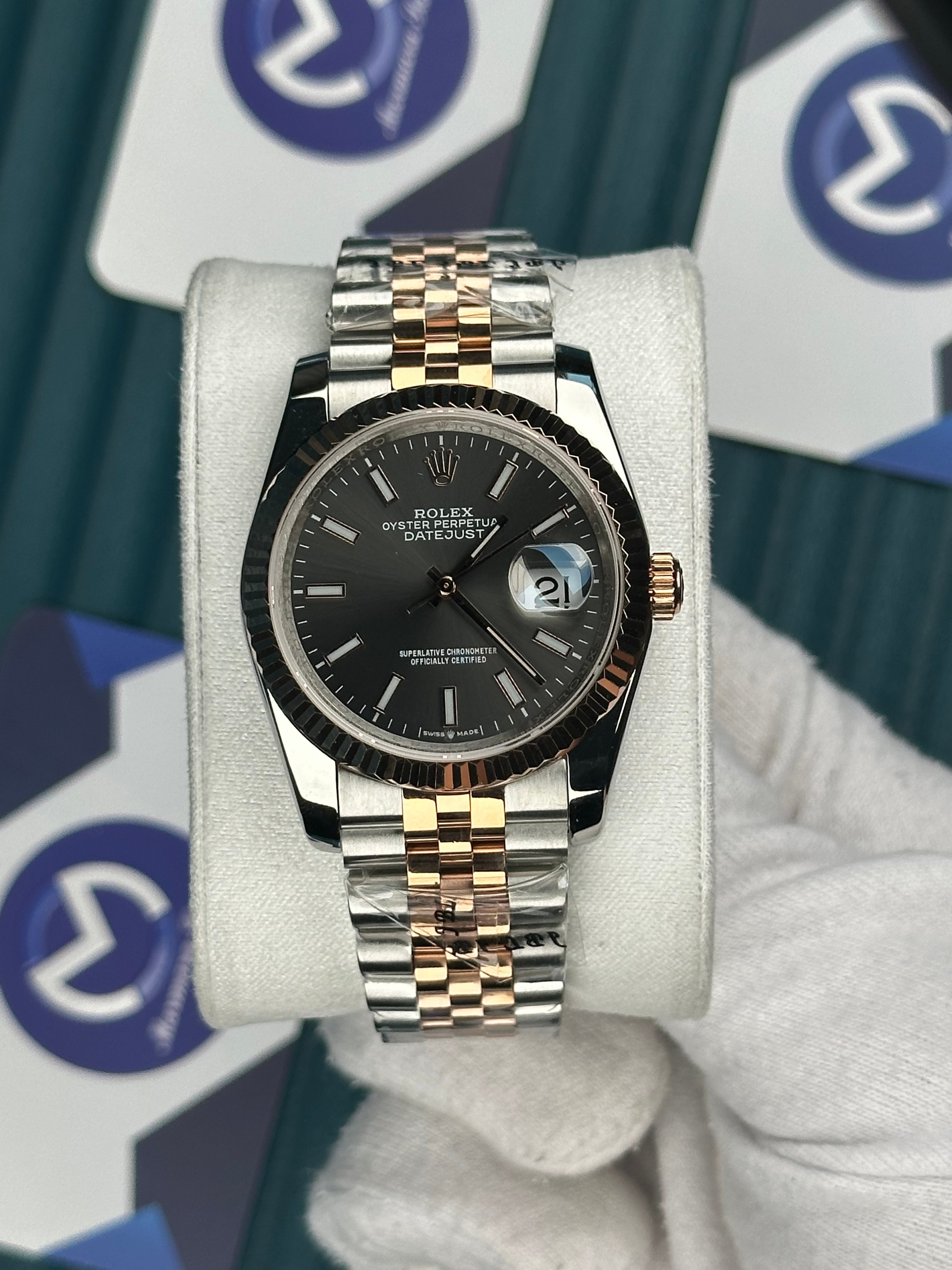 ROLEX 36 GRİ KADRAN ROSE-SILVER JUBILEE