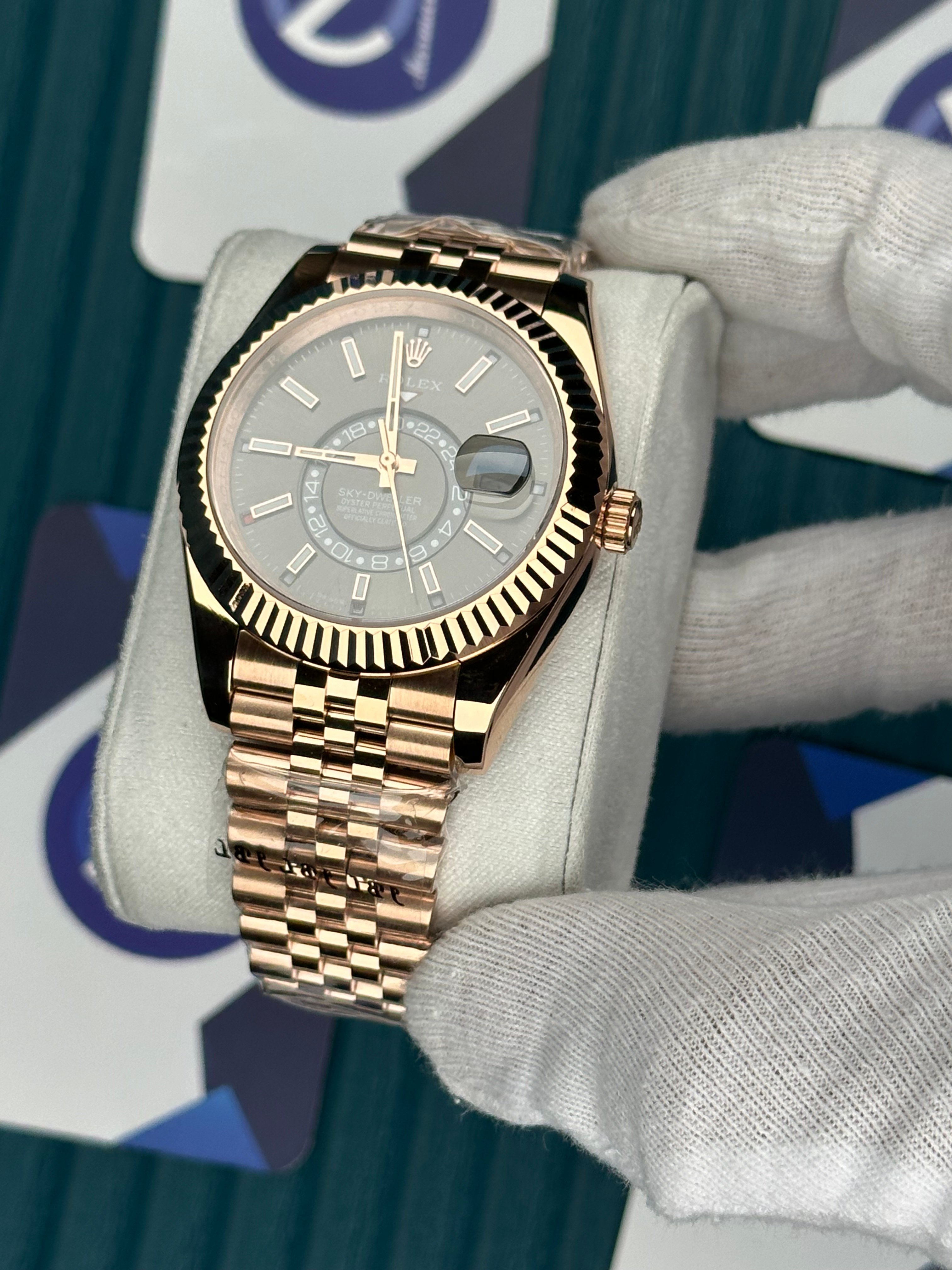 ROLEX SKY-DWELLER GREY DIAL ROSE JUBILE