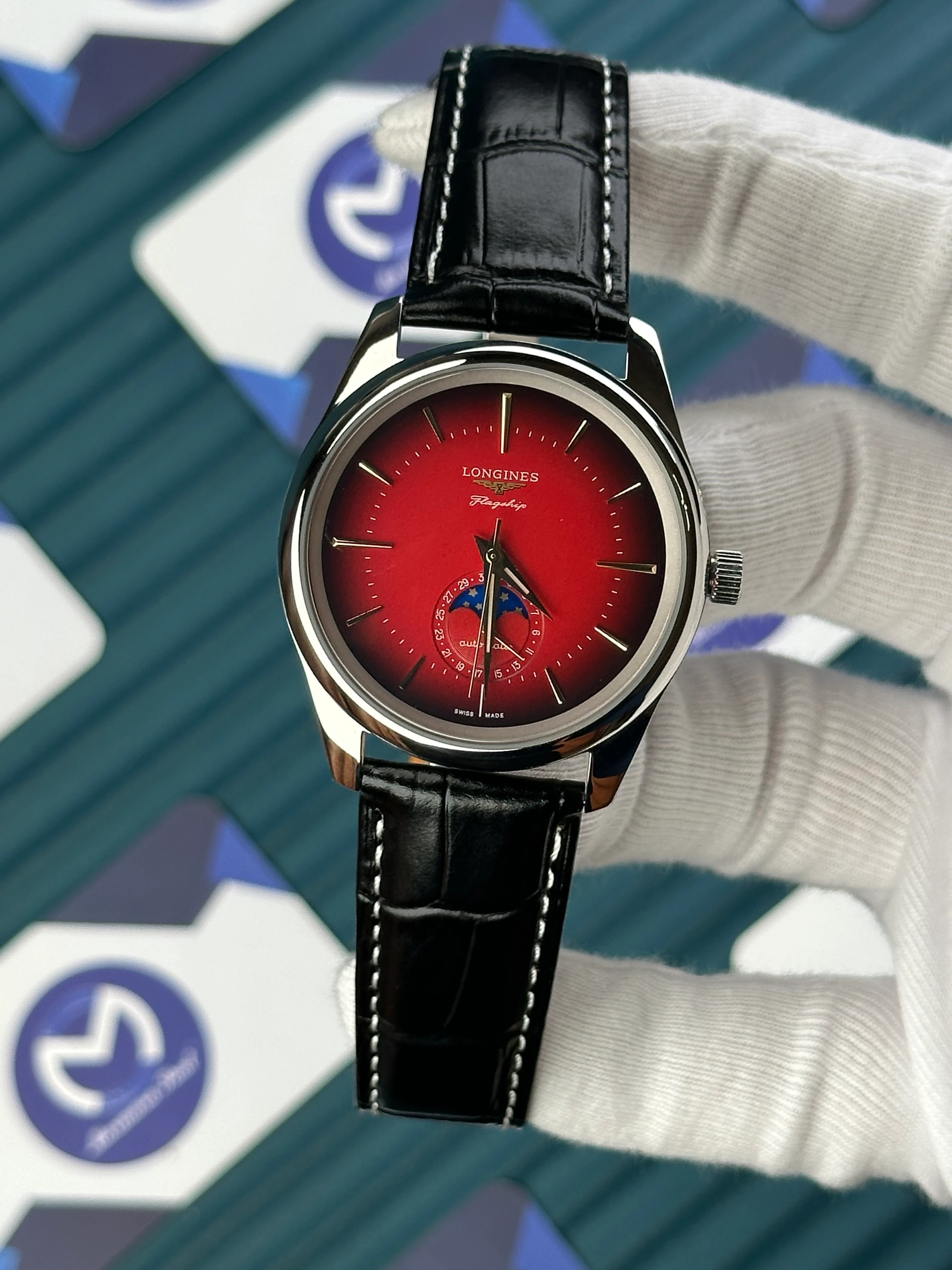 LONGINES FLAGSHIP HERITAGE MOONPHASE CHERRY 