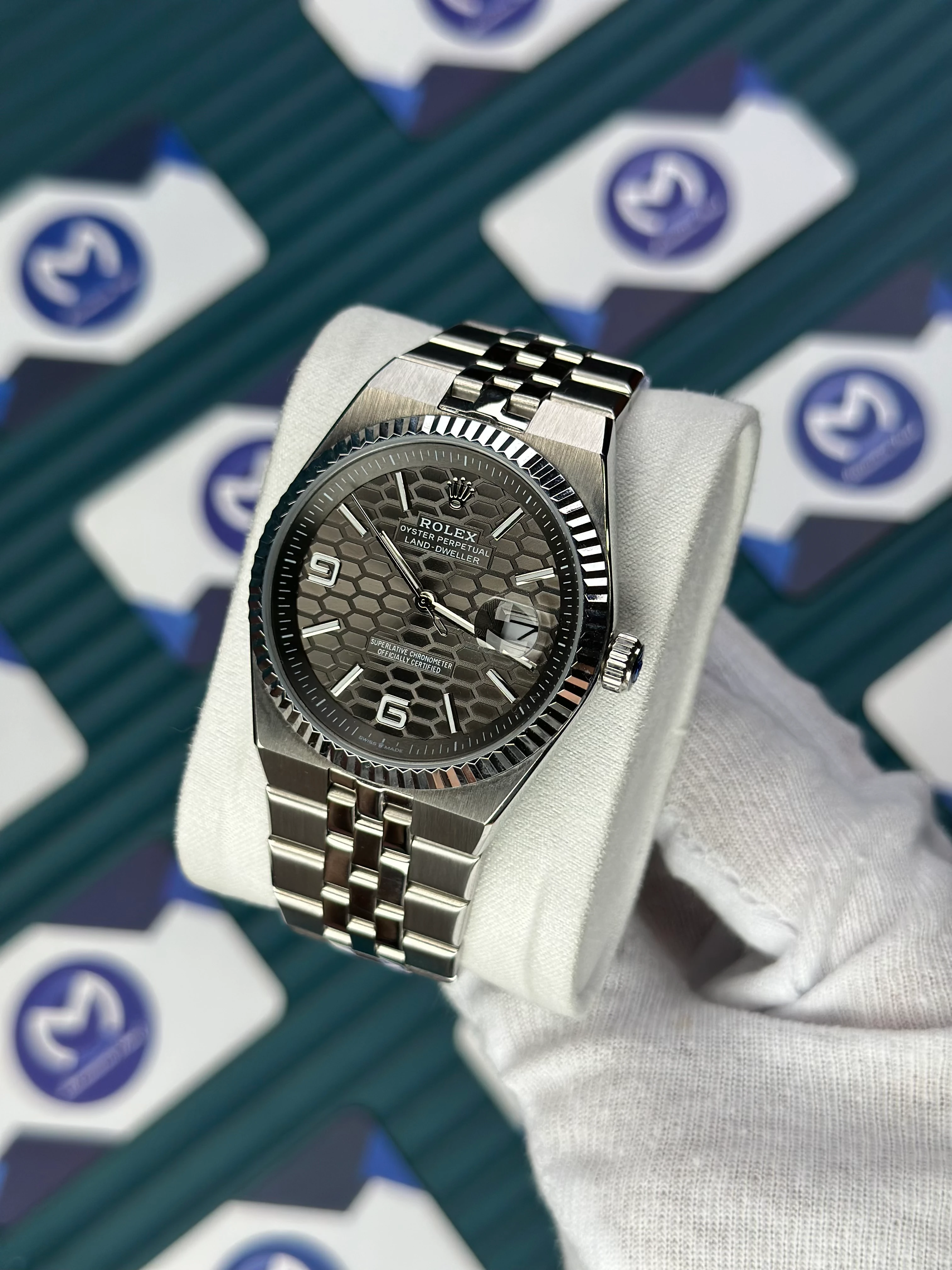 ROLEX LAND DWELLER GREY DIAL SILVER OYSTERSTEEL