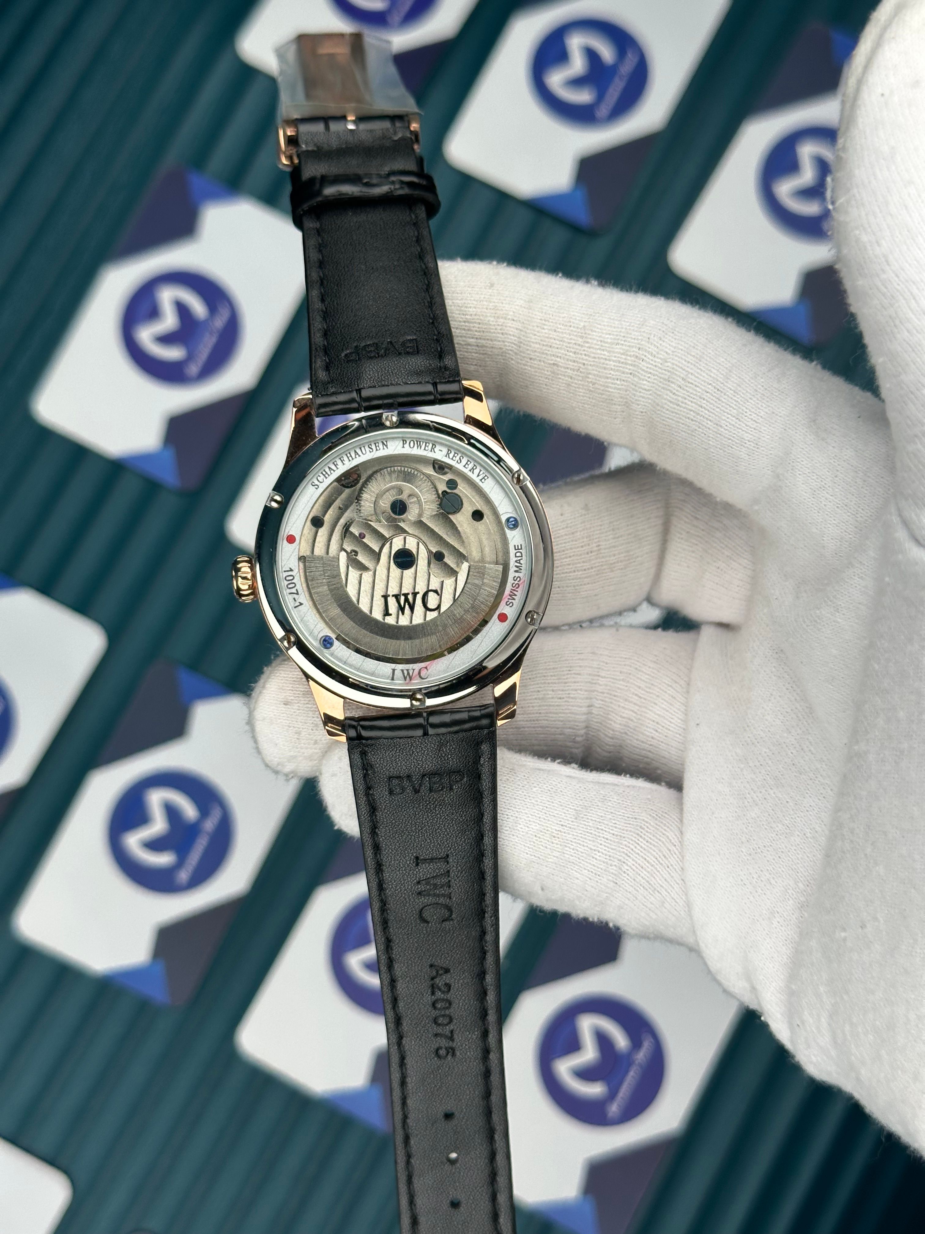 IWC Grey Dial Tourbillon Black Leather Cord