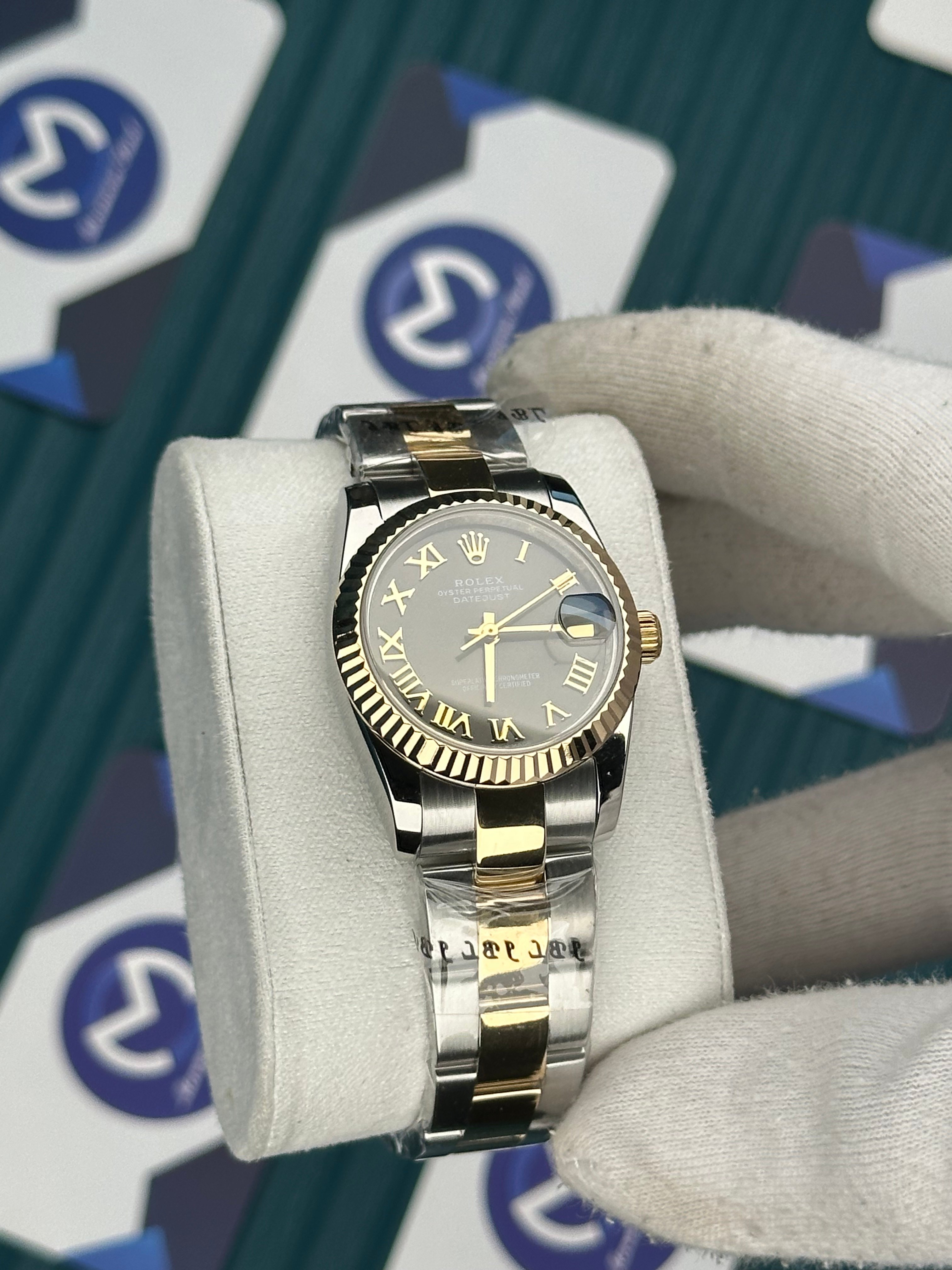 ROLEX 31 GRİ KADRAN ROMA INDEX GOLD-SILVER OYSTER