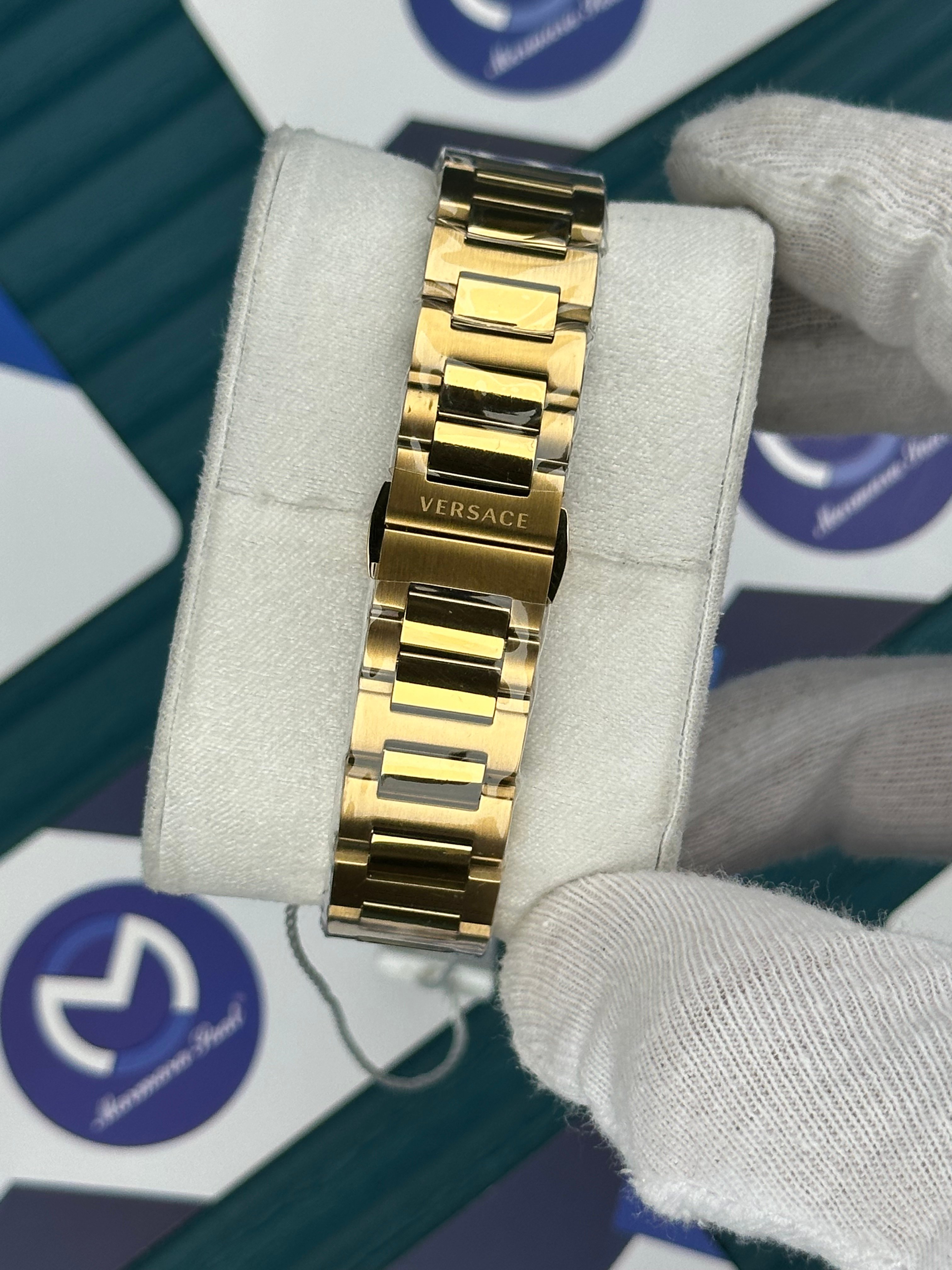 VERSACE 36 DESENLİ SİYAH KADRAN GOLD KORDON