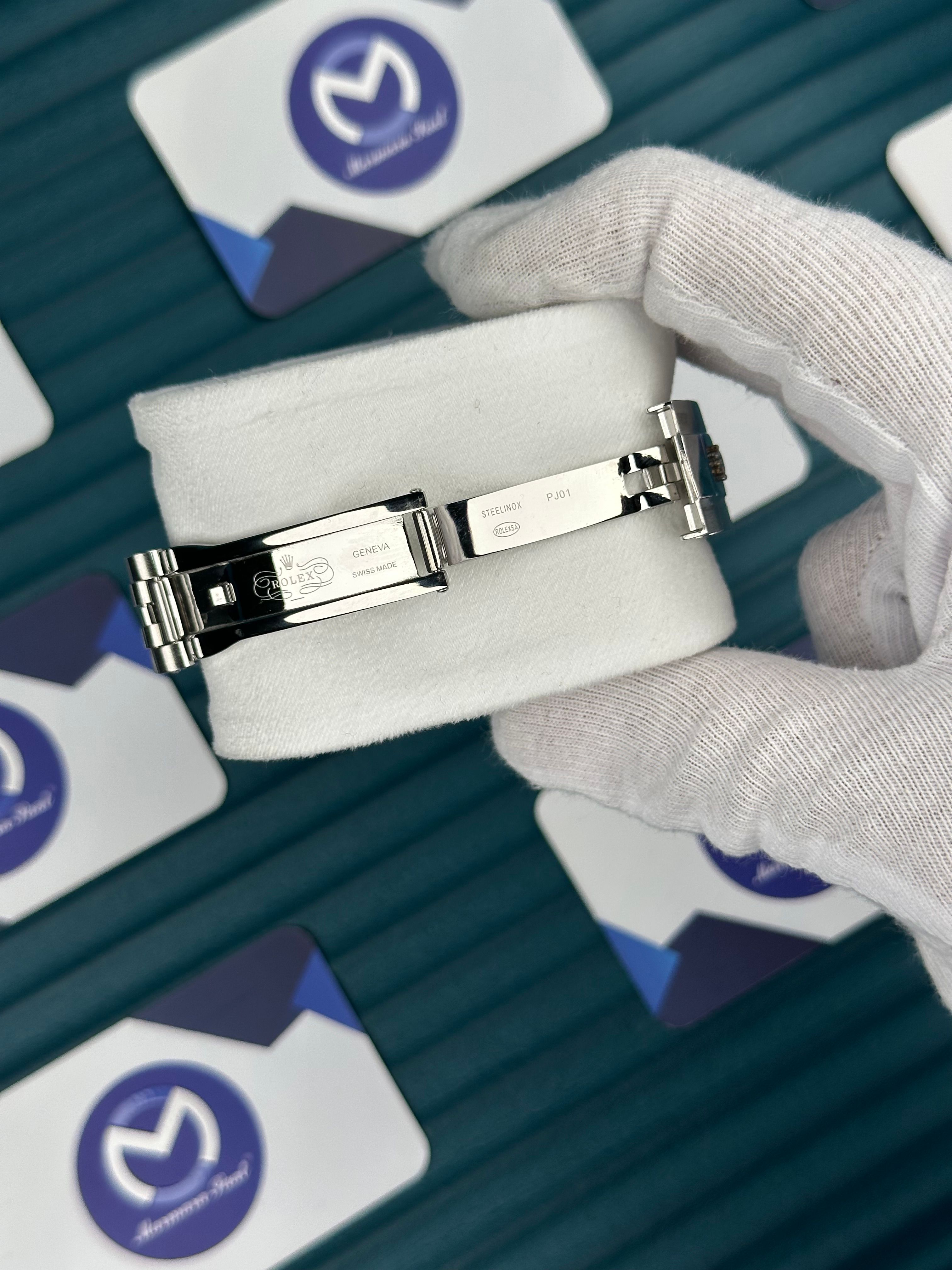 ROLEX DAY-DATE TIFFANY MOZAIK DIAL DIAMOND BEZEL SILVER JUBILE