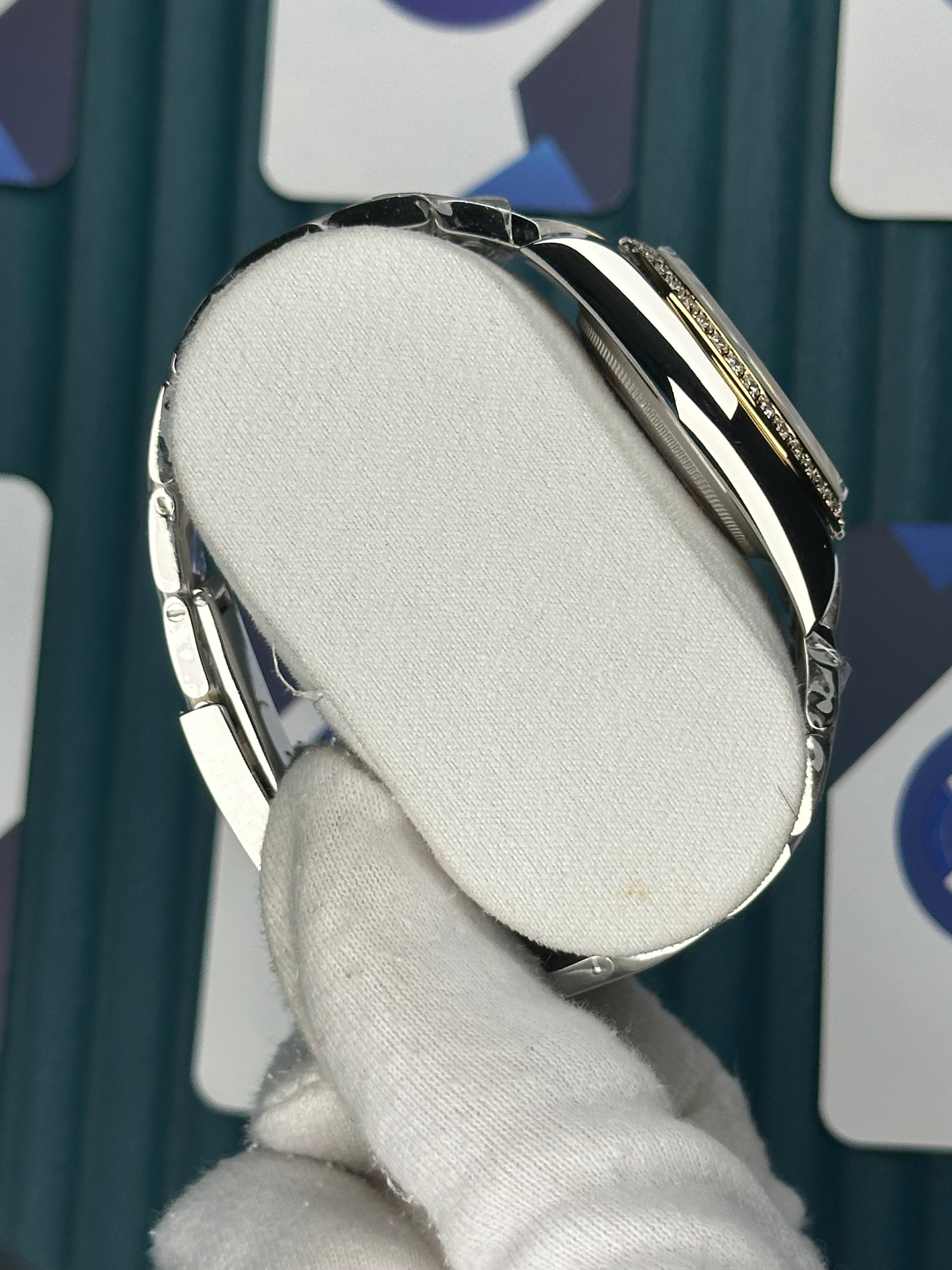 ROLEX BEYAZ SEDEF ROMA INDEX PIRLANTA BEZEL GOLD-SILVER OYSTER