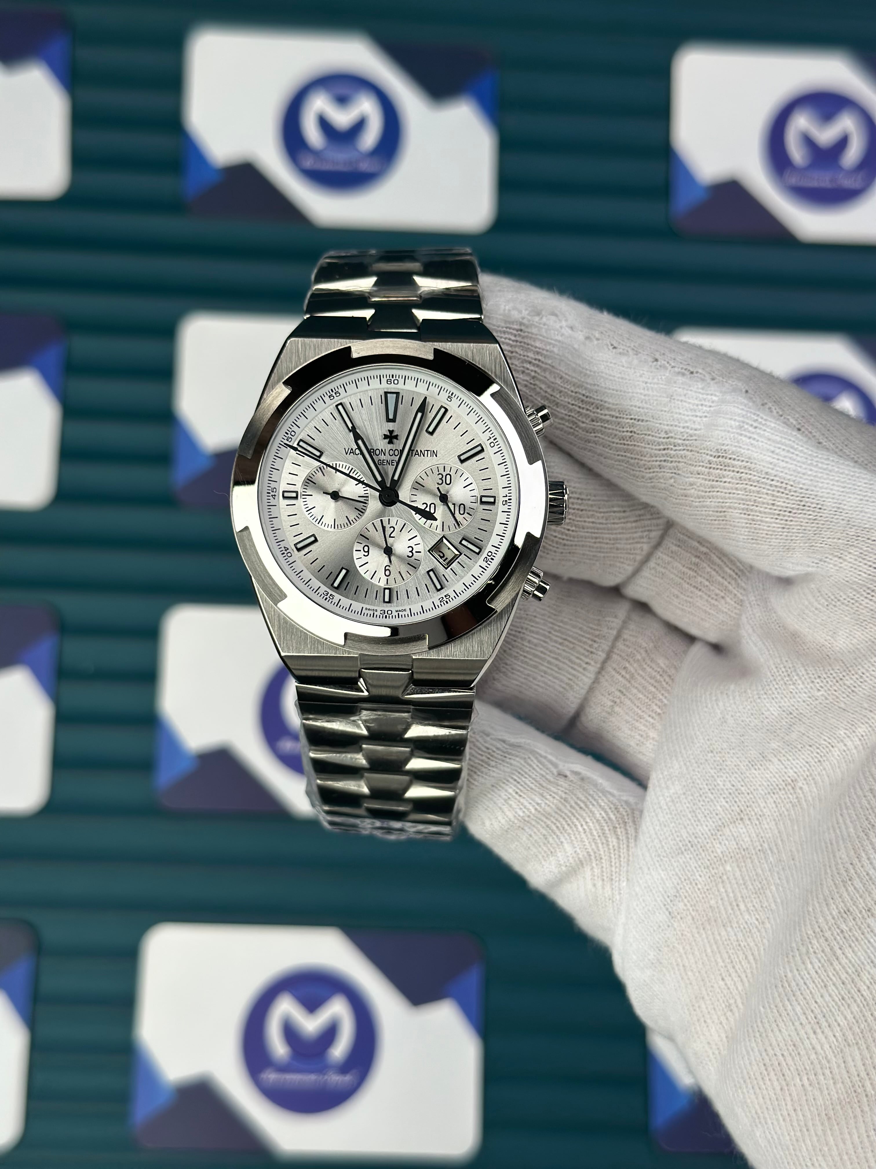 VACHERON CONSTANTIN WHITE OVERSEAS CHRONOGRAPH SILVER