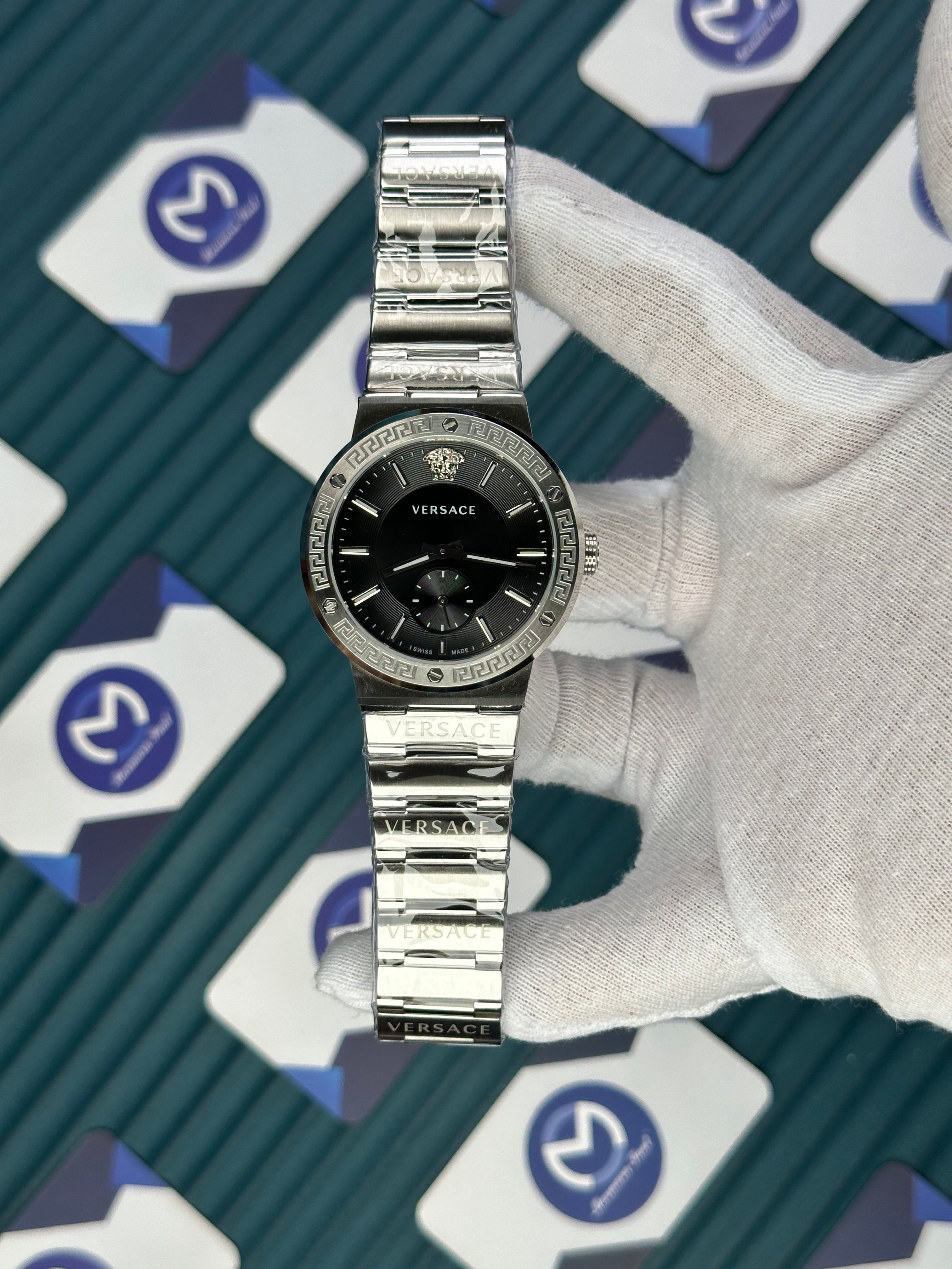 VERSACE BLACK DIAL SECOND CHRONOGRAPH SILVER