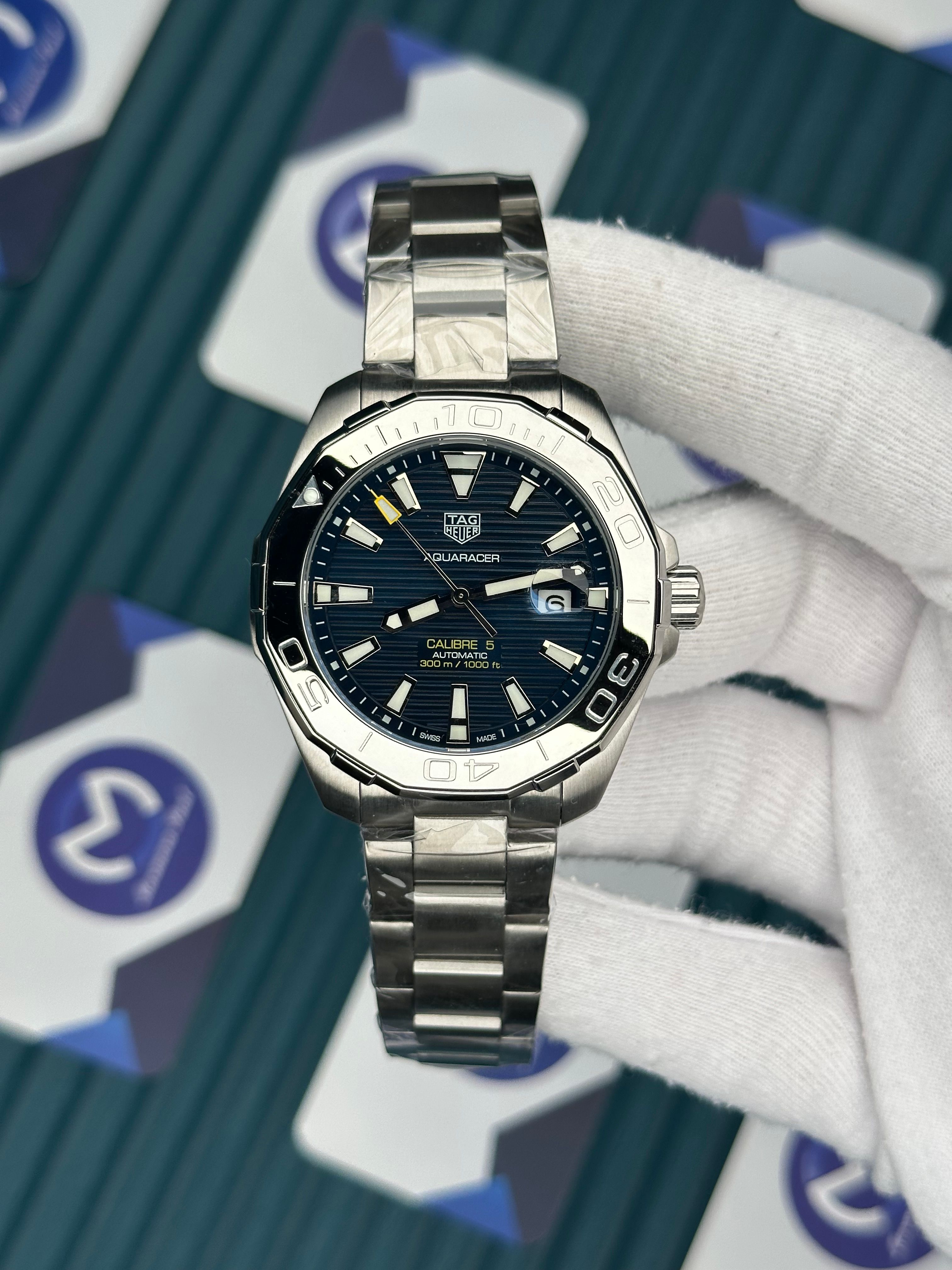 Tagheuer Aquaracer Calibre 5 Automatic Mavi Kadran Gümüş Bezel
