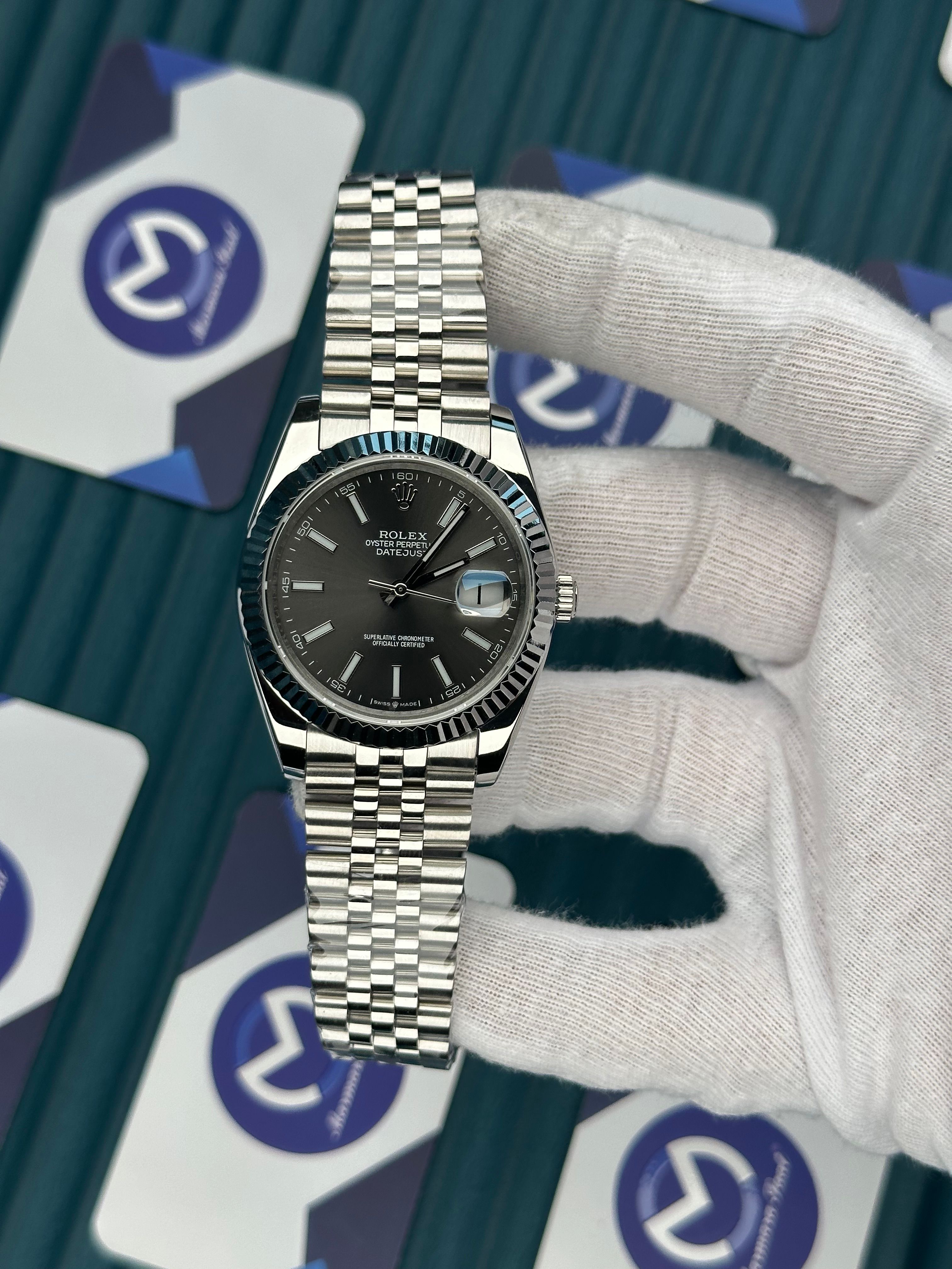 ROLEX DATEJUST GREY DIAL SILVER JUBILE