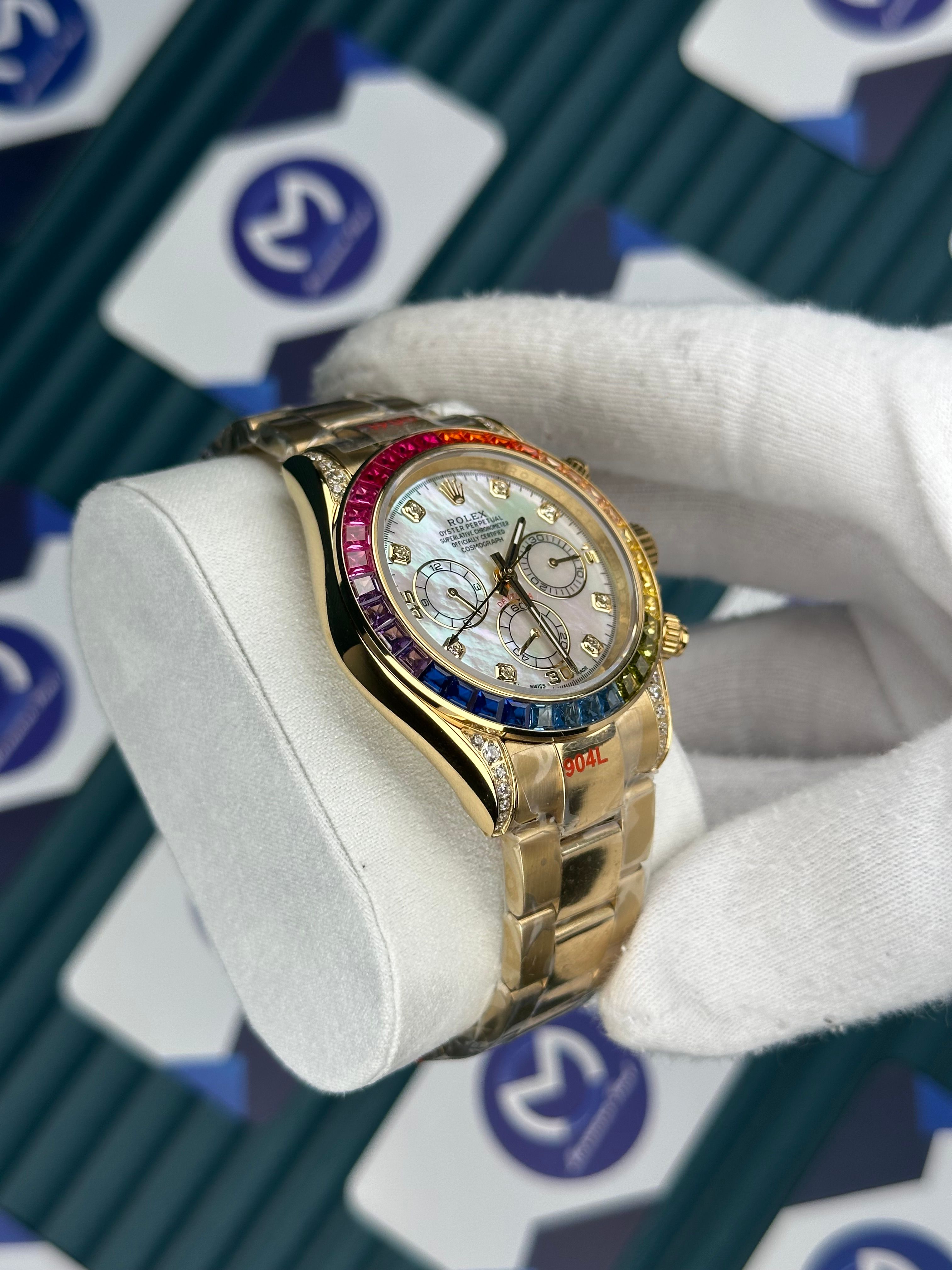 Rolex Gold Rainbow Beyaz Kadran
