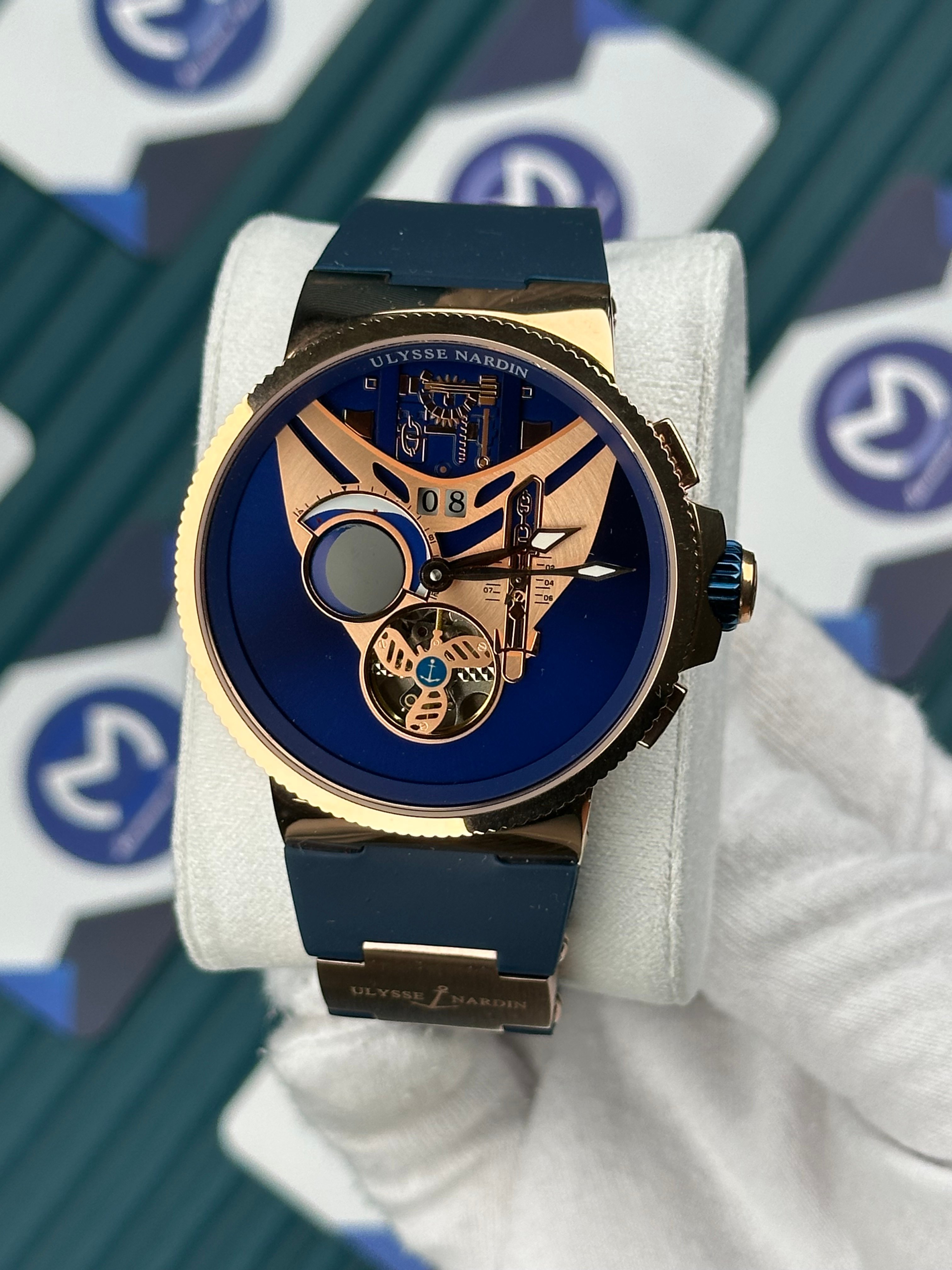 Ulysse Nardin Blue Tourbillon Rose Case Automatic