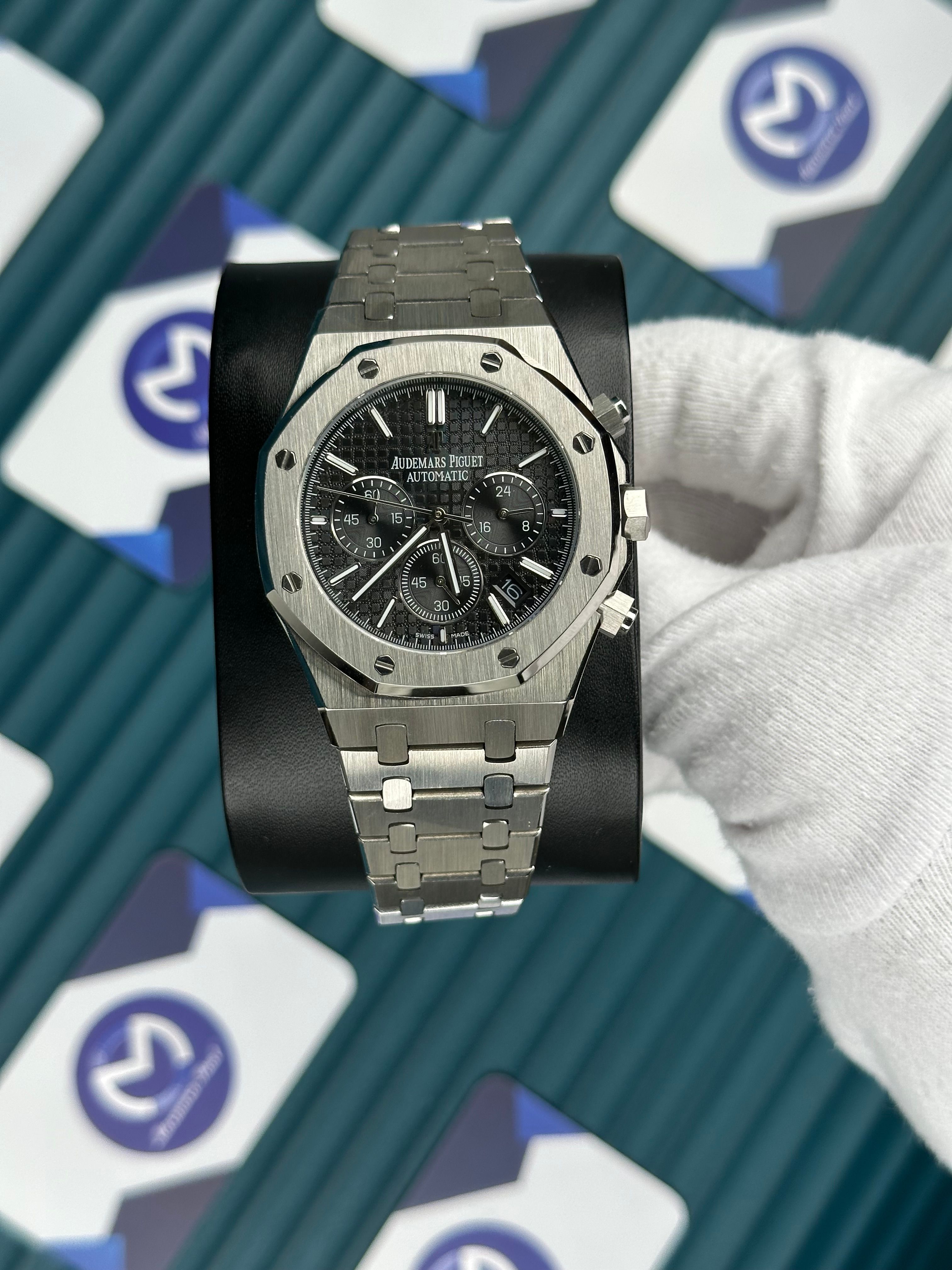 Audemars Piguet Royal Oak Gümüş Kordon Siyah Chronograph