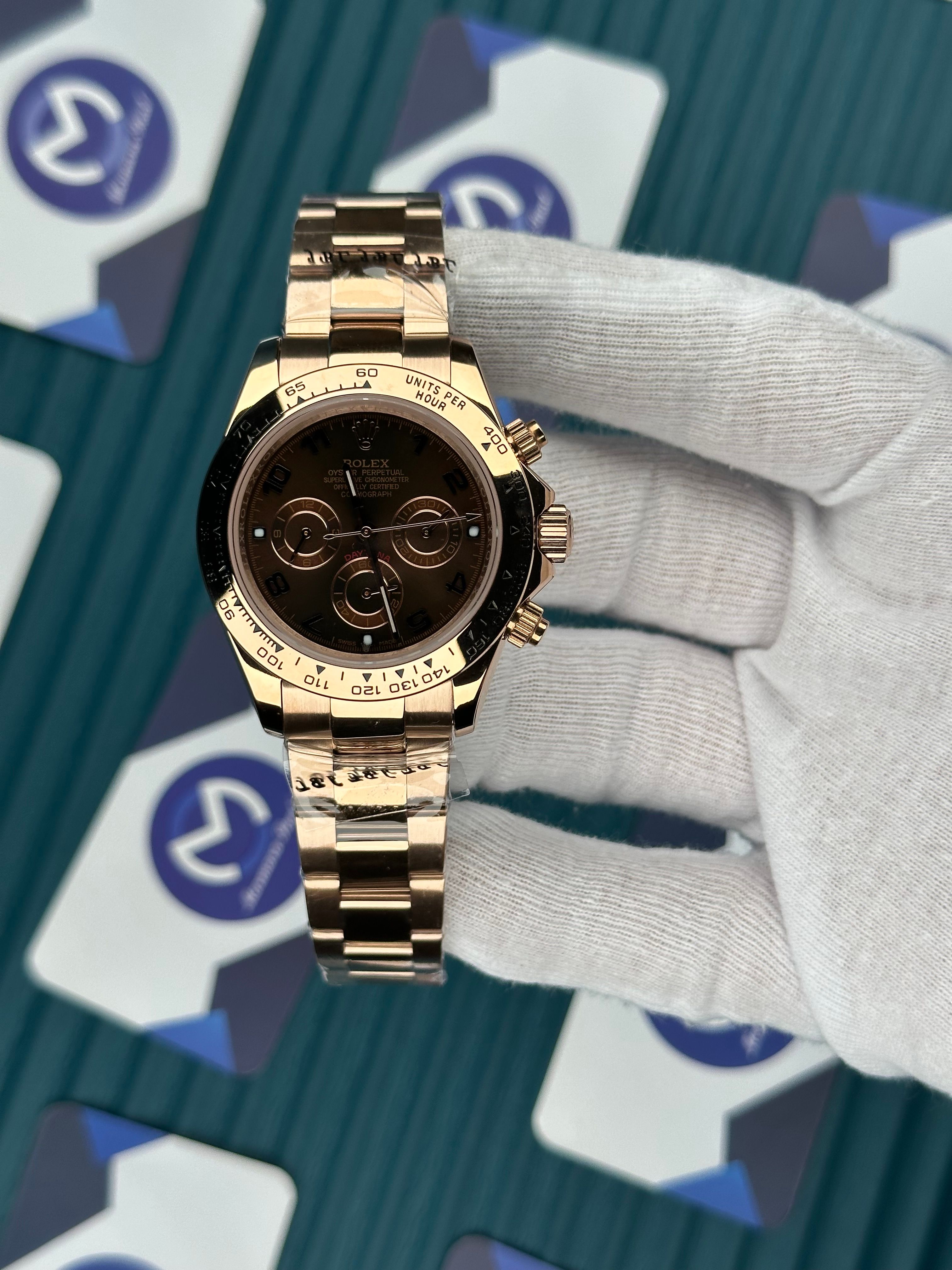 ROLEX DAYTONA CHOCOLATE DIAL ROSE OYSTER