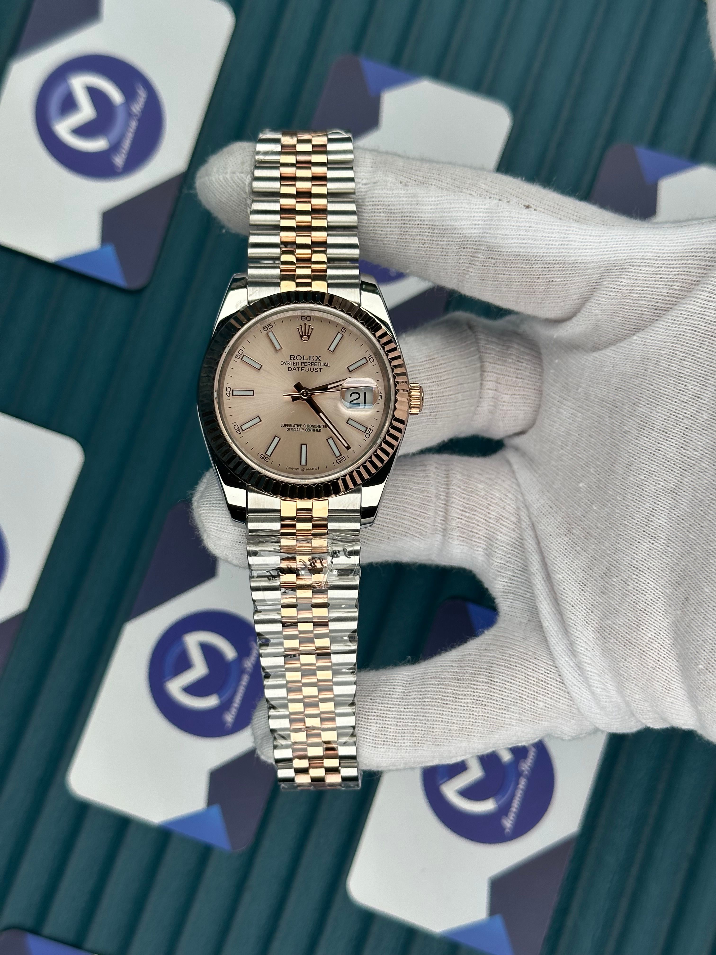 ROLEX DATEJUST CHAMPAGNE DIAL ROSE-SILVER JUBILE