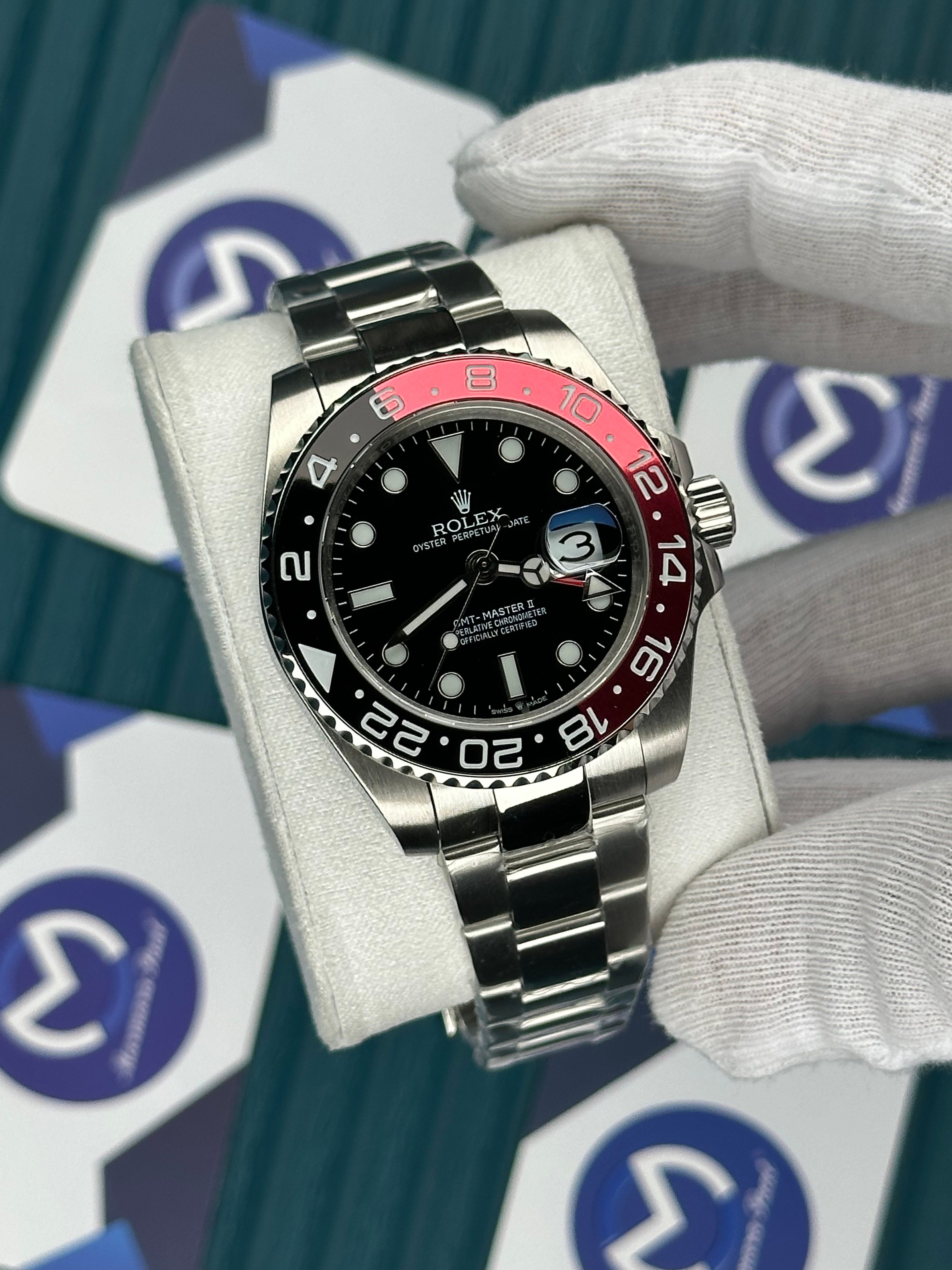 ROLEX GMT MASTER II BLACK DIAL COCO-COLA OYSTER