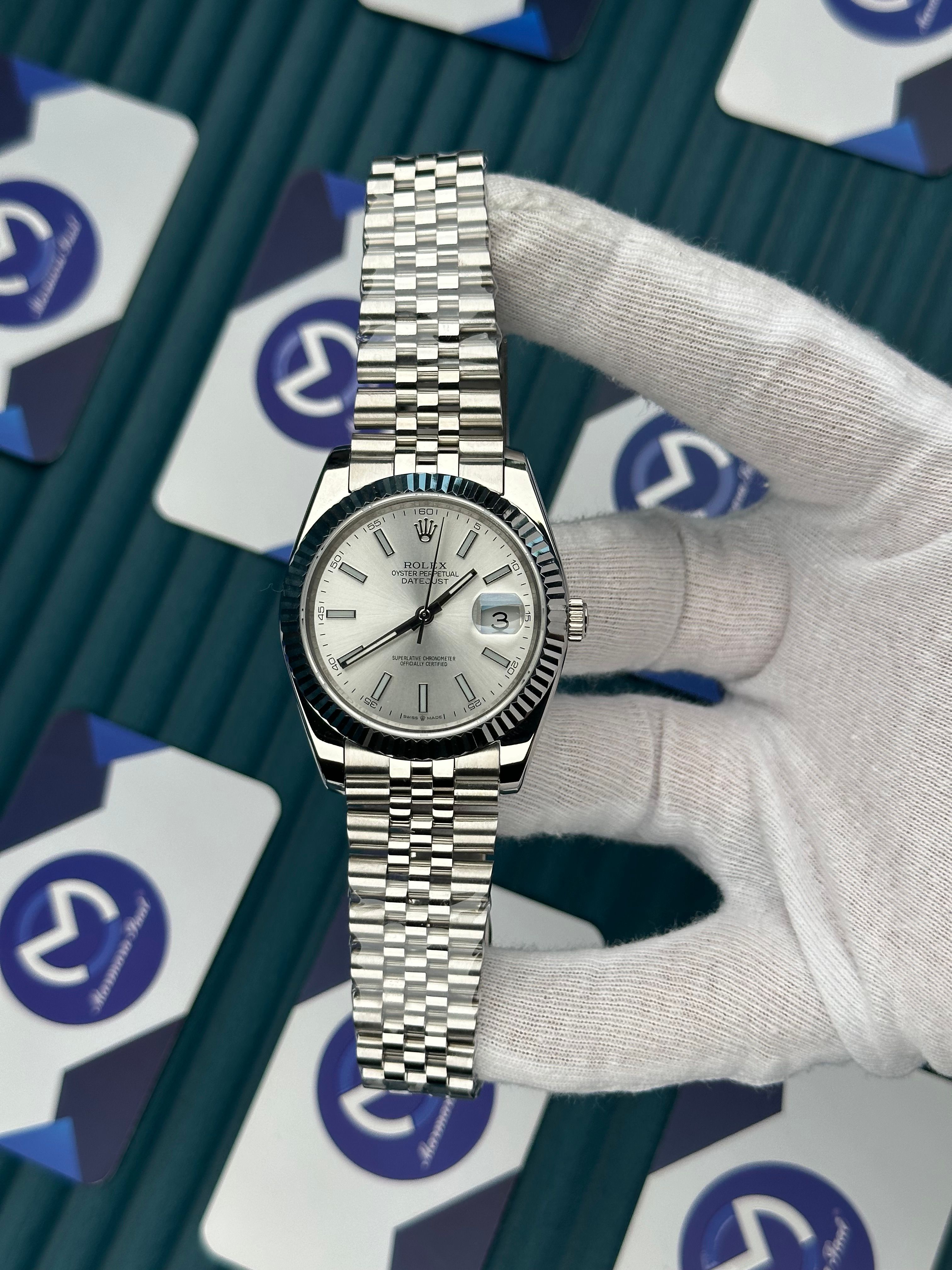 ROLEX DATEJUST WHITE DIAL SILVER JUBILE