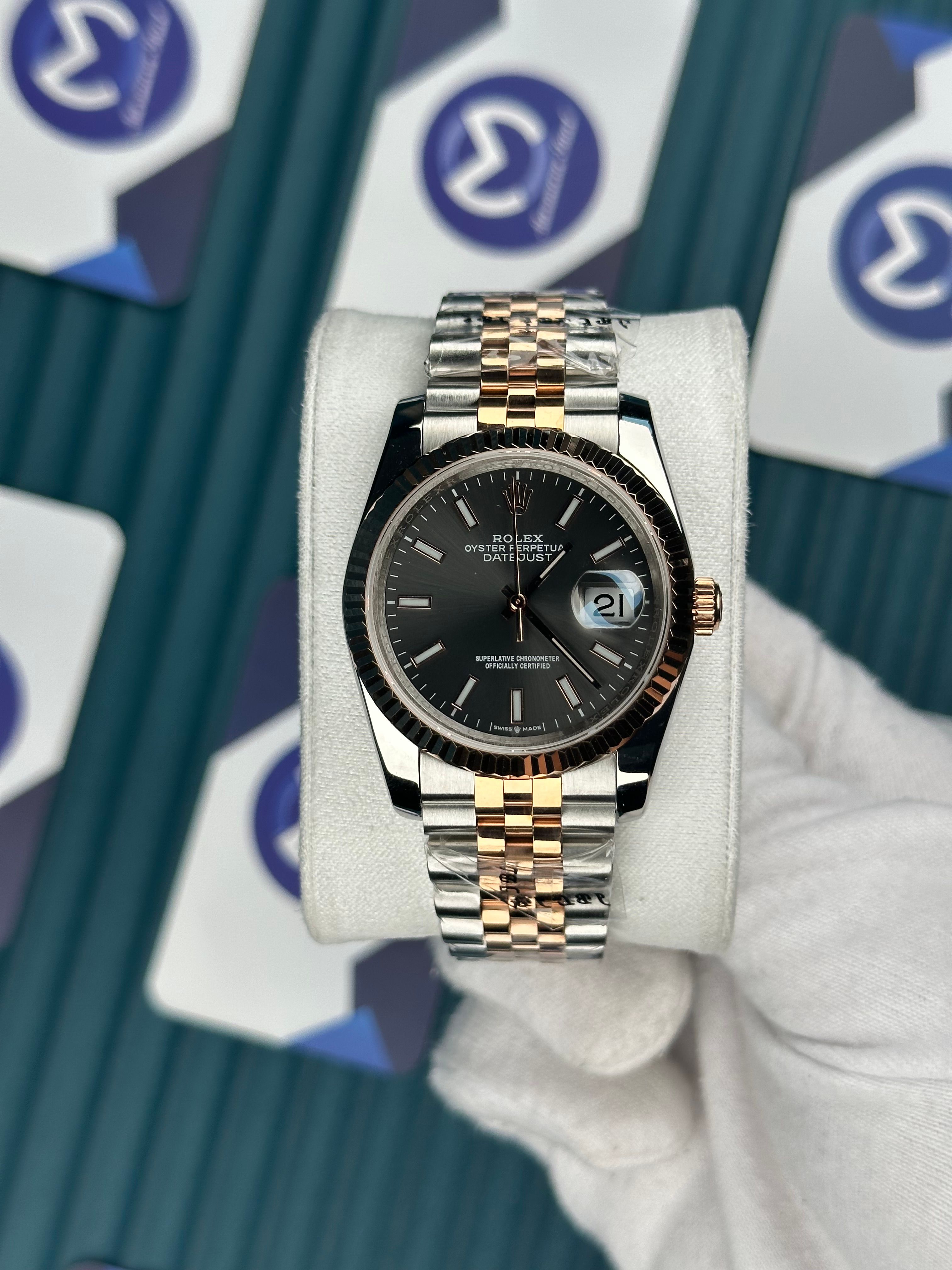 ROLEX 36 GRİ KADRAN ROSE-SILVER JUBILEE