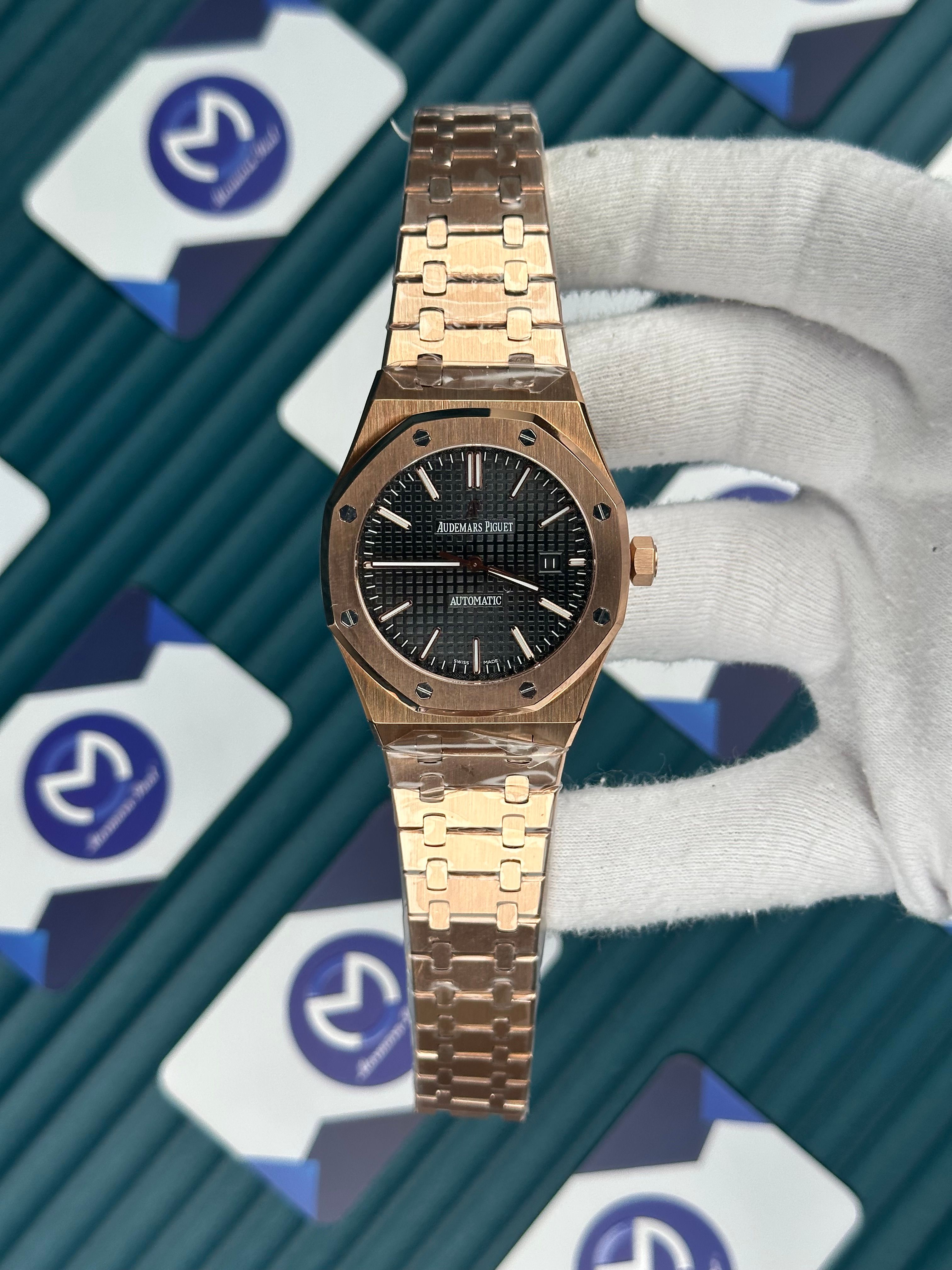 Audemars Piguet Royal Oak Rose Gold Kordon Siyah Kadran Automatic