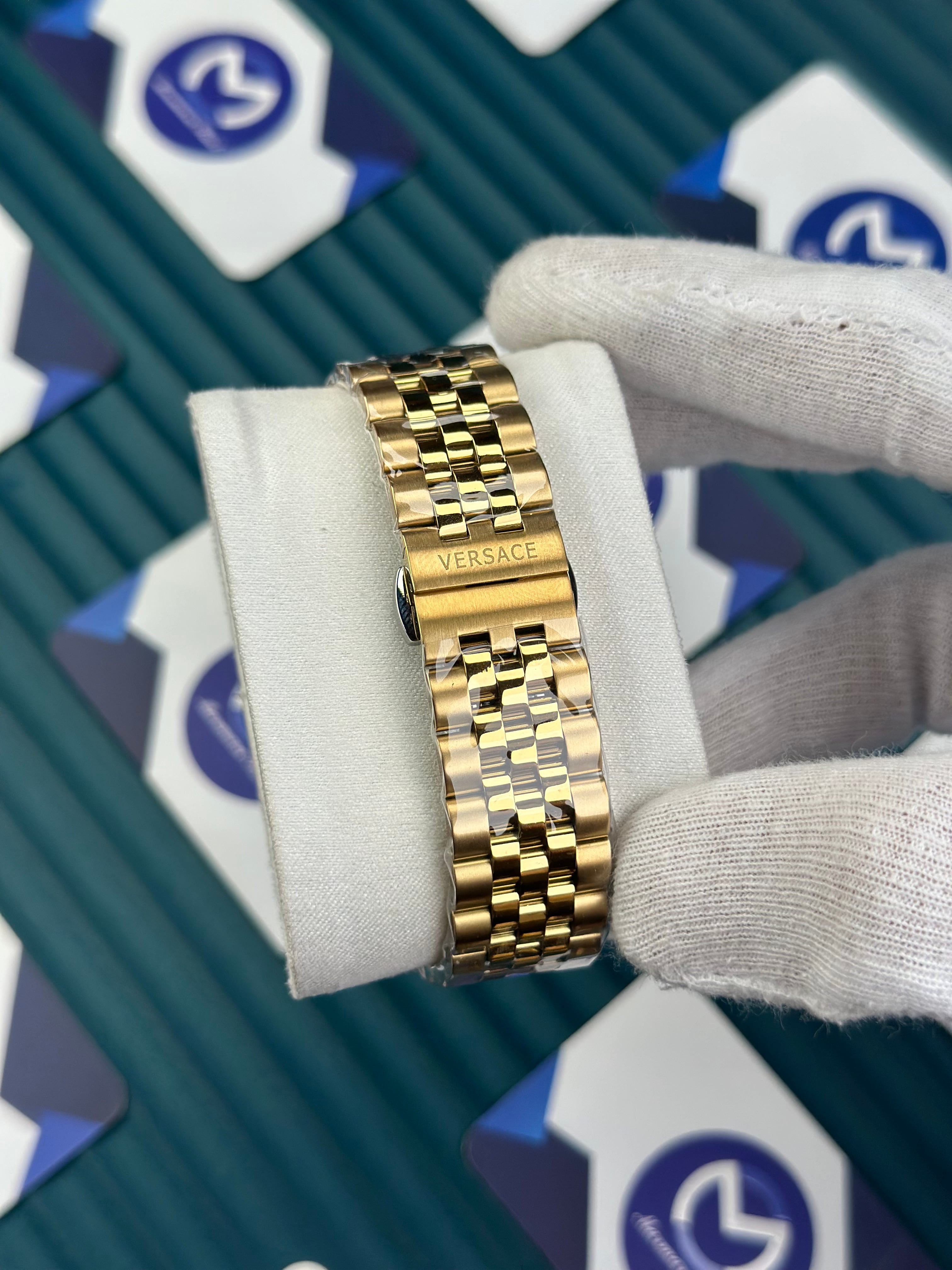 VERSACE NEW GREEN CHRONOGRAPH GOLD JUBILE