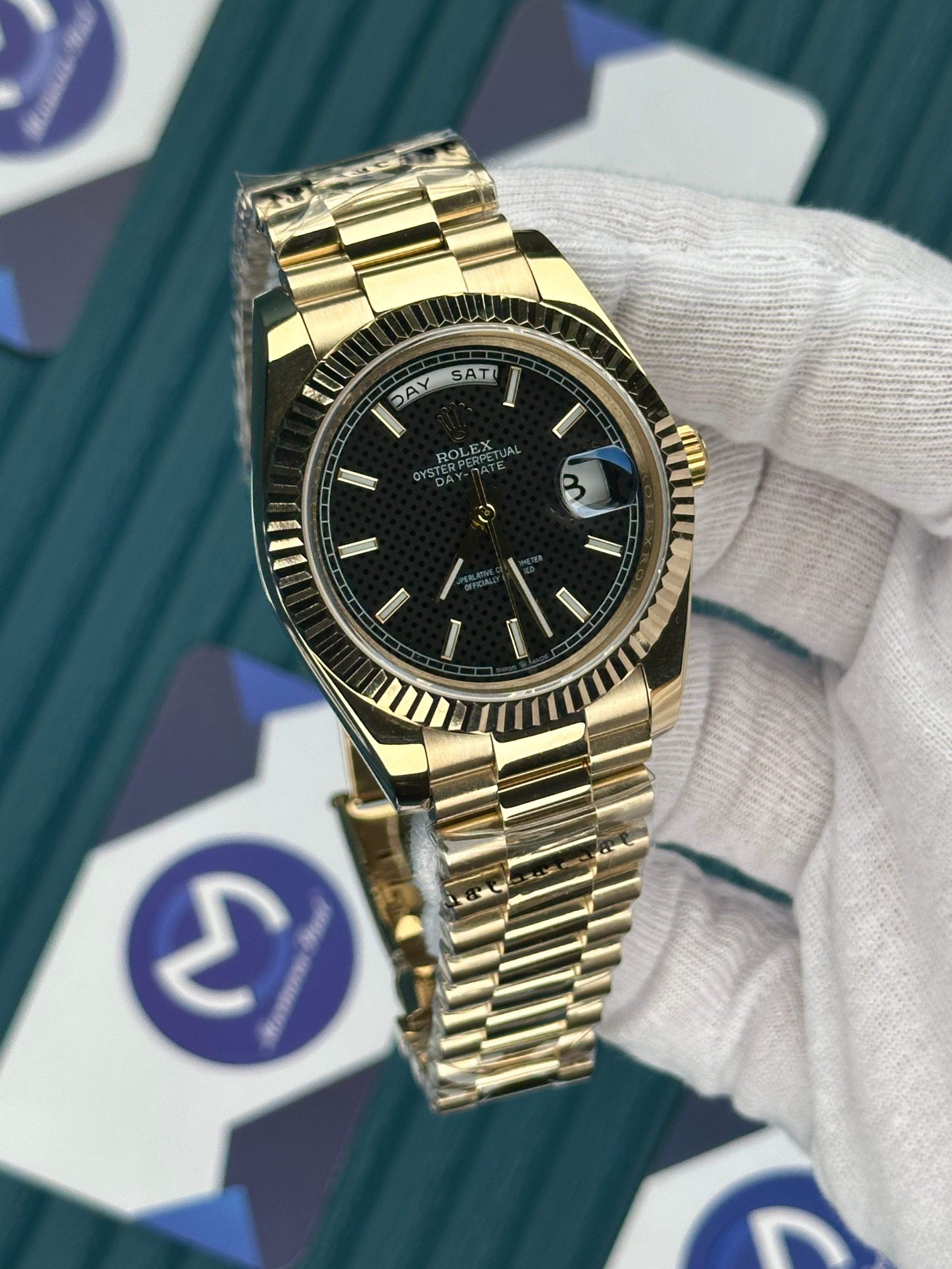 ROLEX DAY-DATE MOZAIK BLACK GOLD PRESIDENT