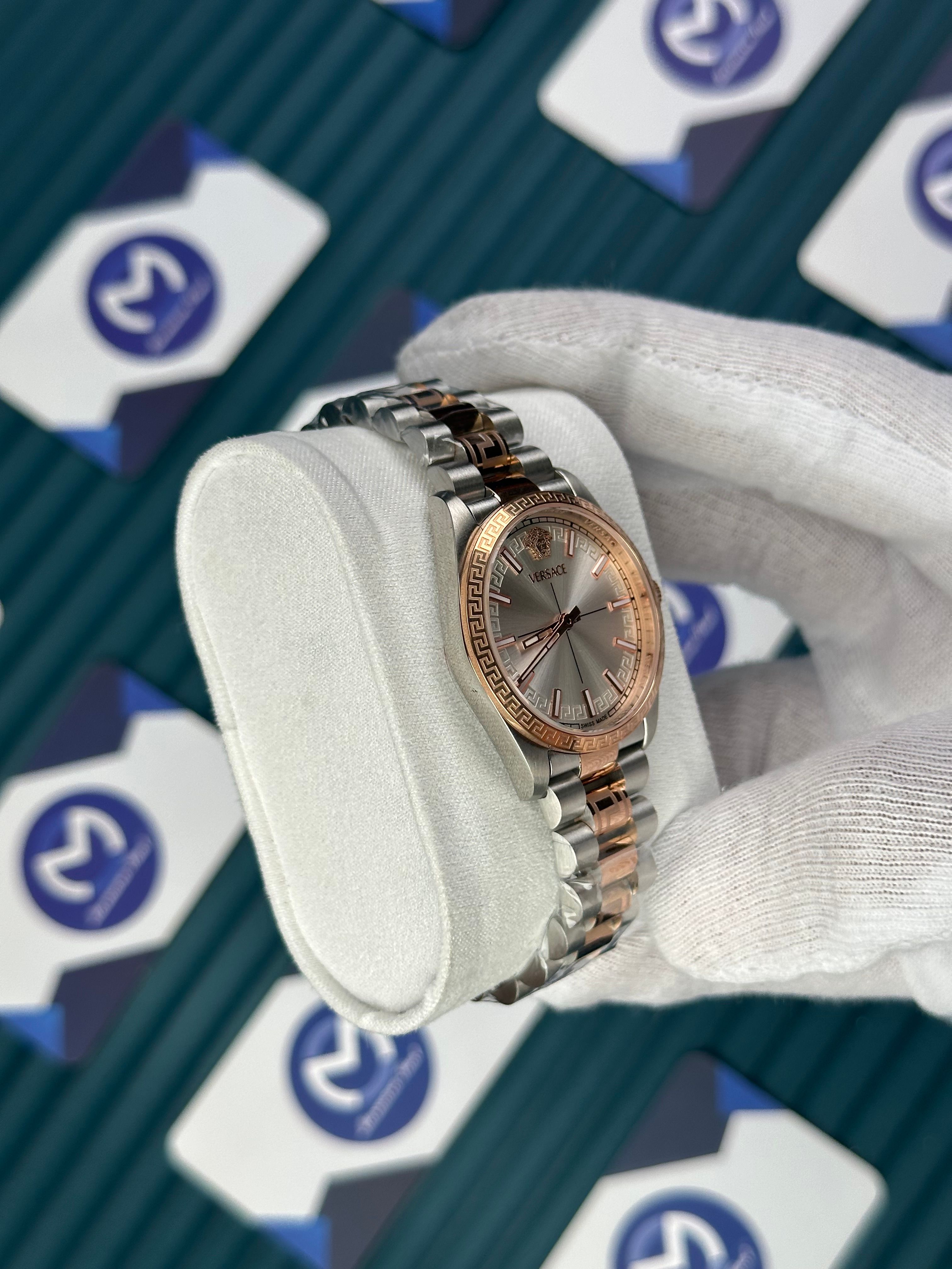 VERSACE 32 MM WHITE DIAL MILLENYIUM GENT ROSE-SILVER