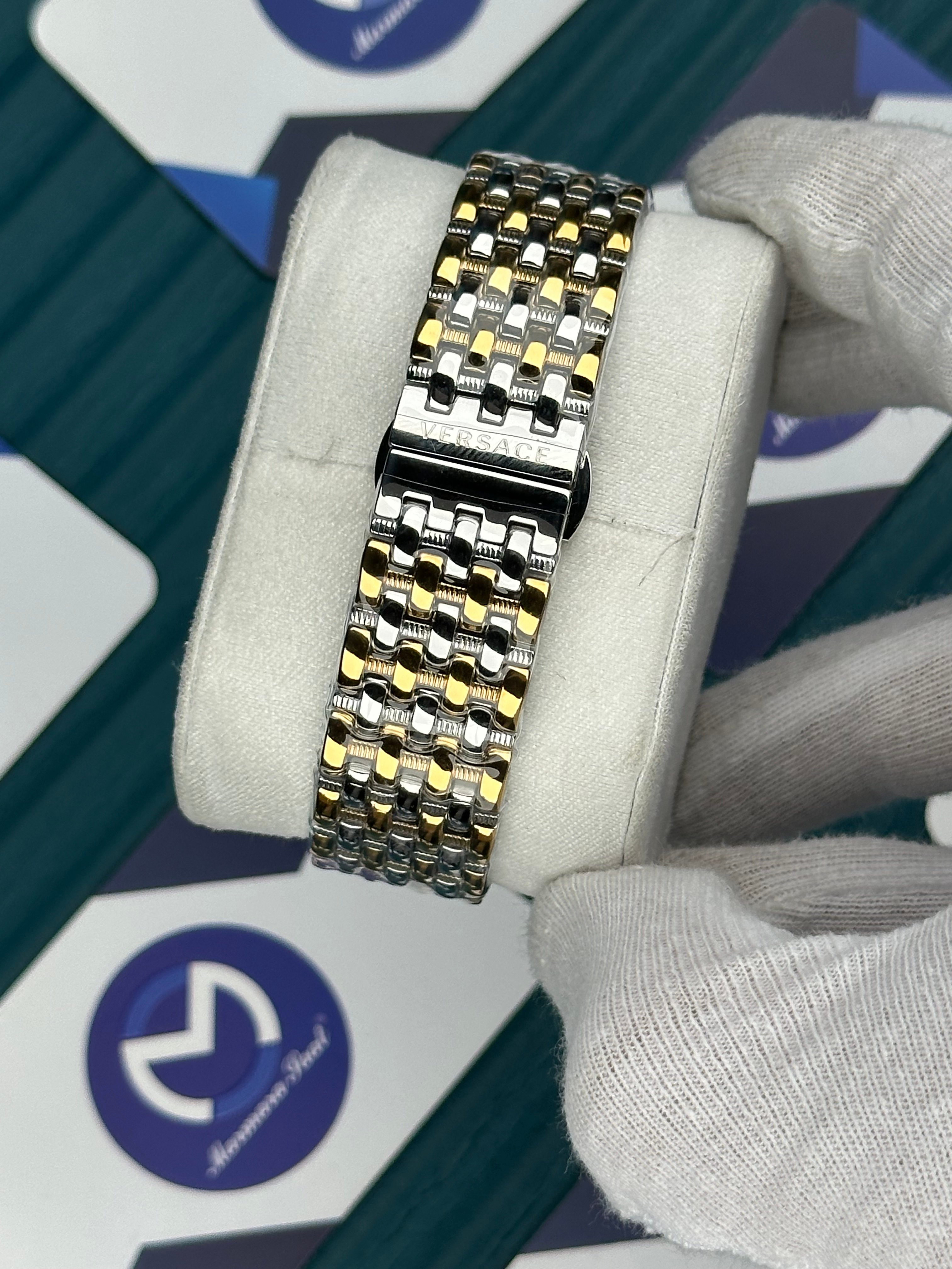 VERSACE 36 BLACK GOLD DIAL 3D GOLD-SILVER JUBILE