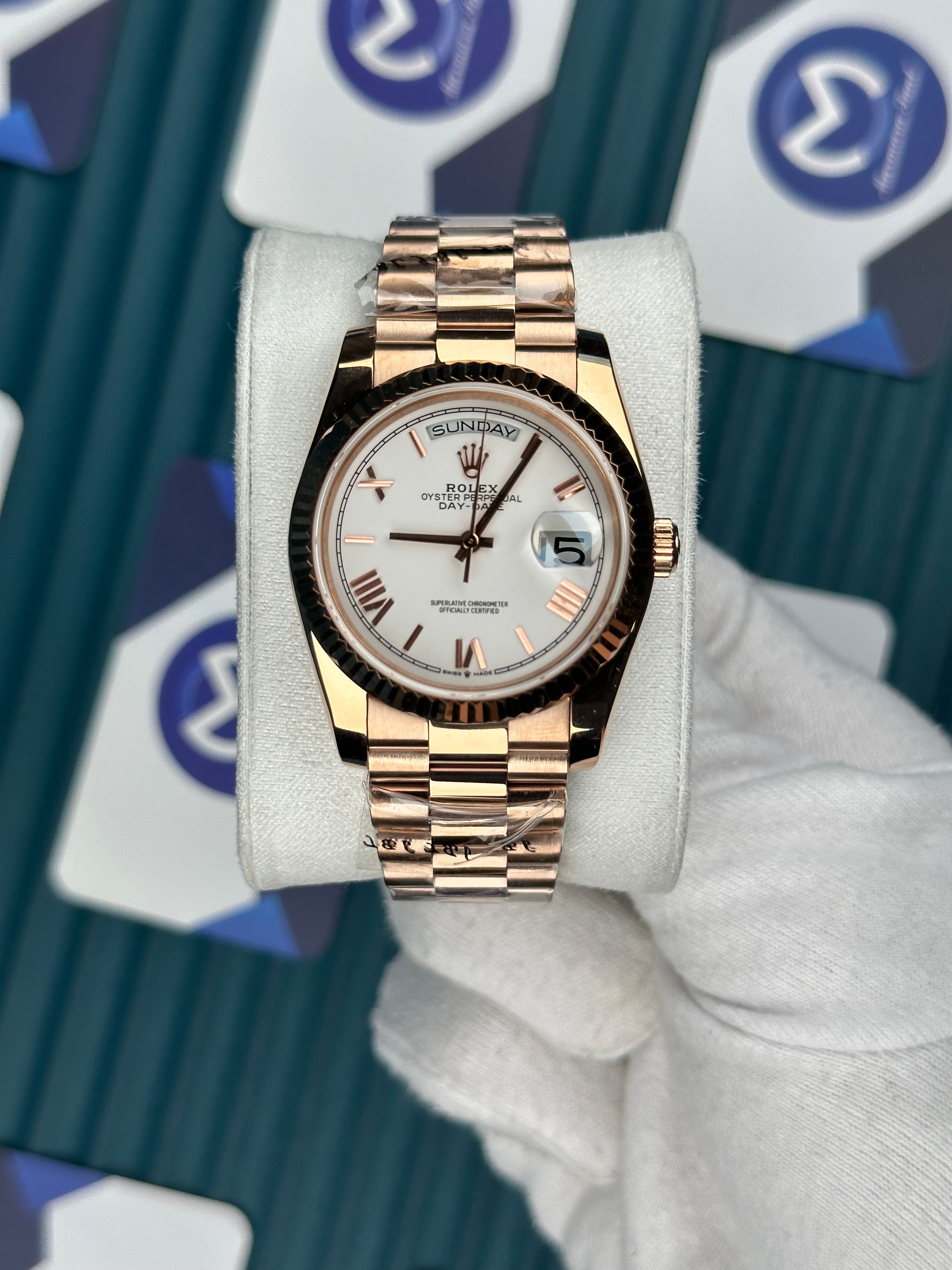 ROLEX 36 BEYAZ KADRAN ROMA INDEX ROSE PRESIDENT