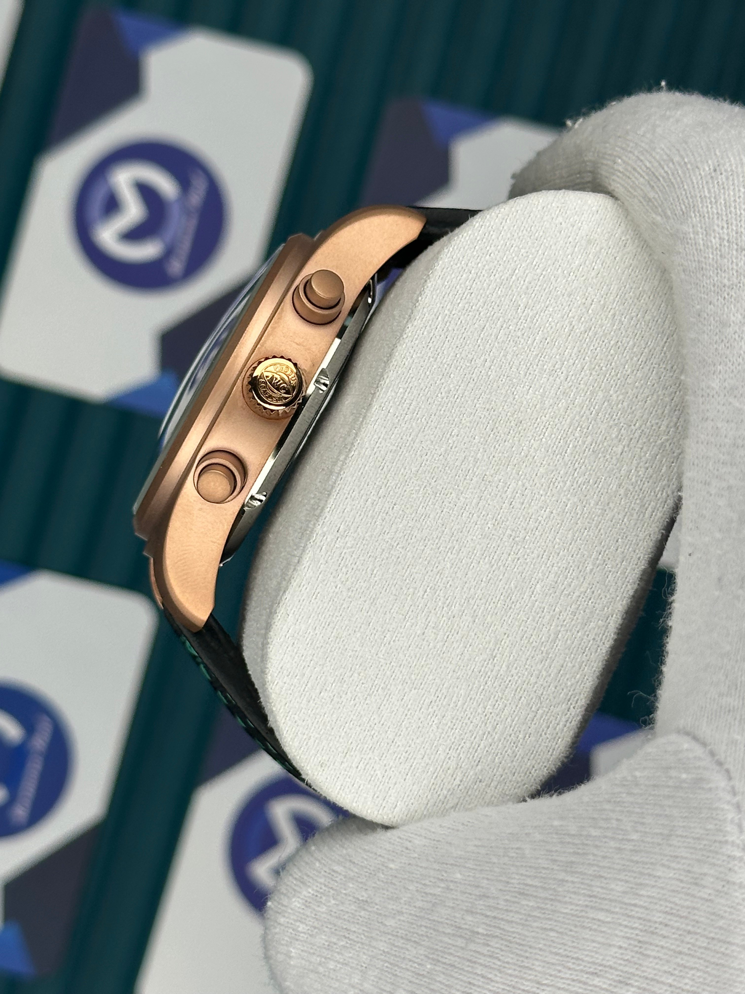 Iwc Big Pilot Deri Kordon Turkuaz Şeritli Rose Kasa