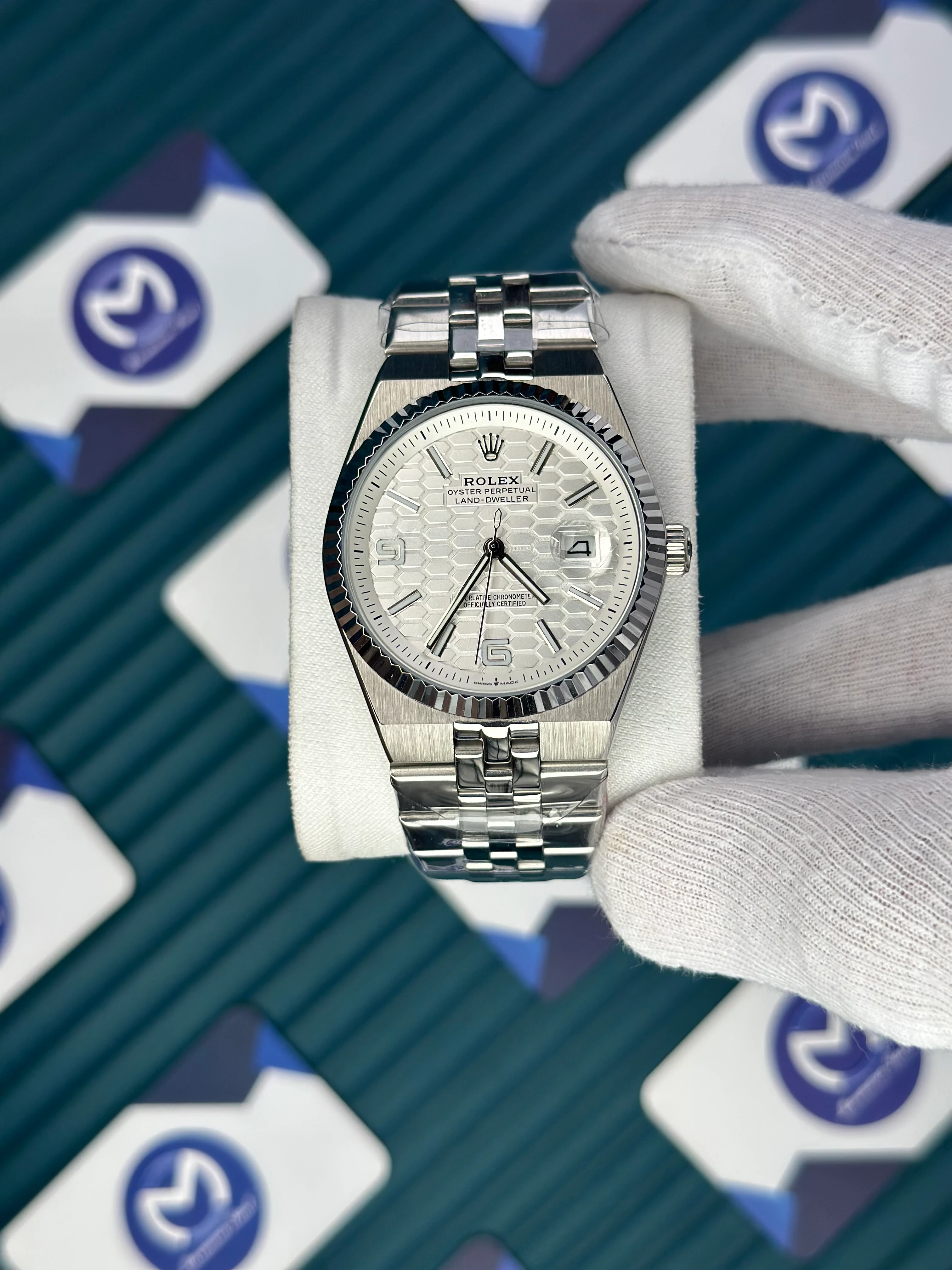 ROLEX LAND DWELLER WHITE DIAL SILVER OYSTERSTEEL