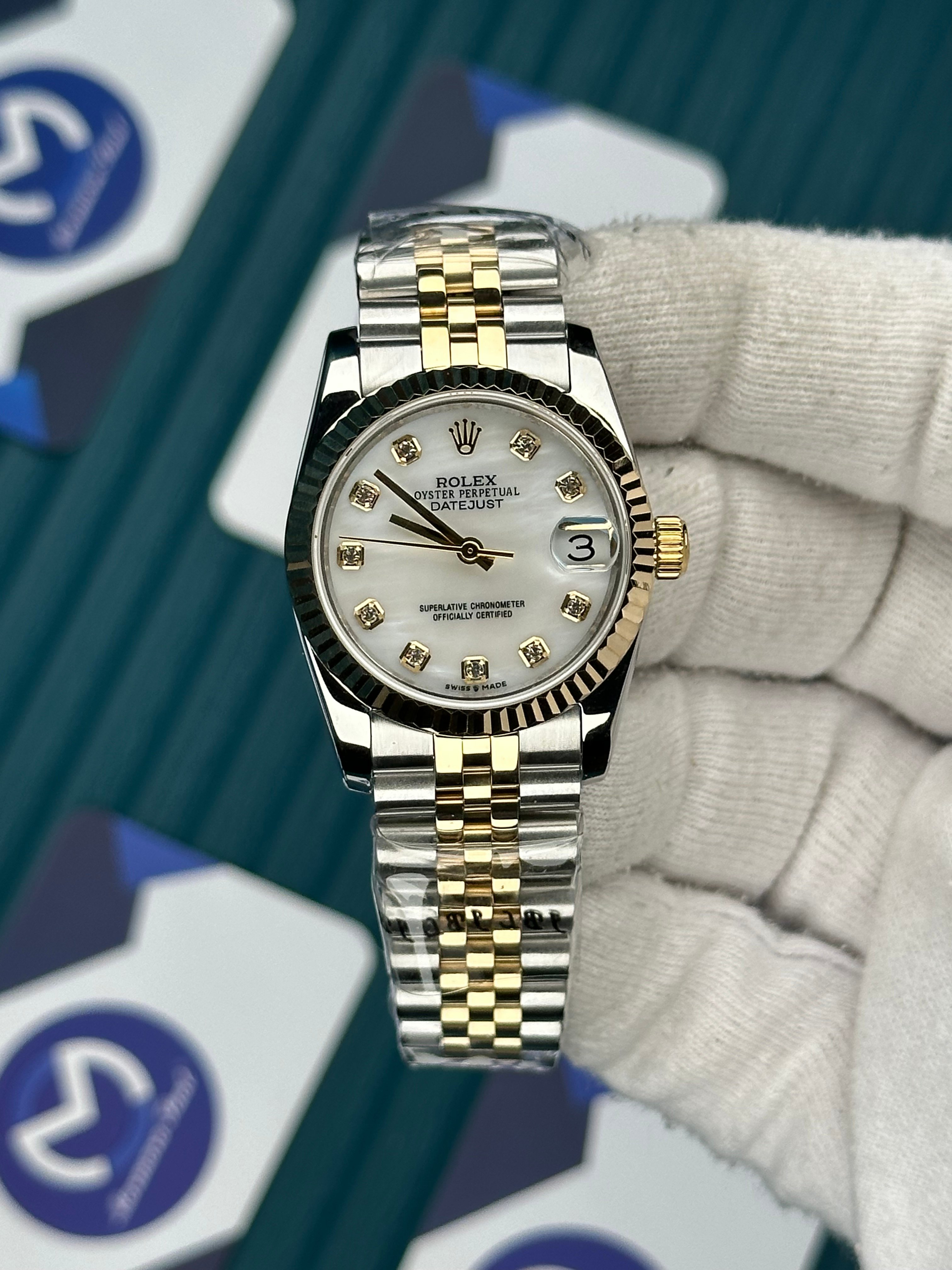 ROLEX 31 SEDEFLİ BEYAZ KADRAN GOLD-SILVER JUBILEE