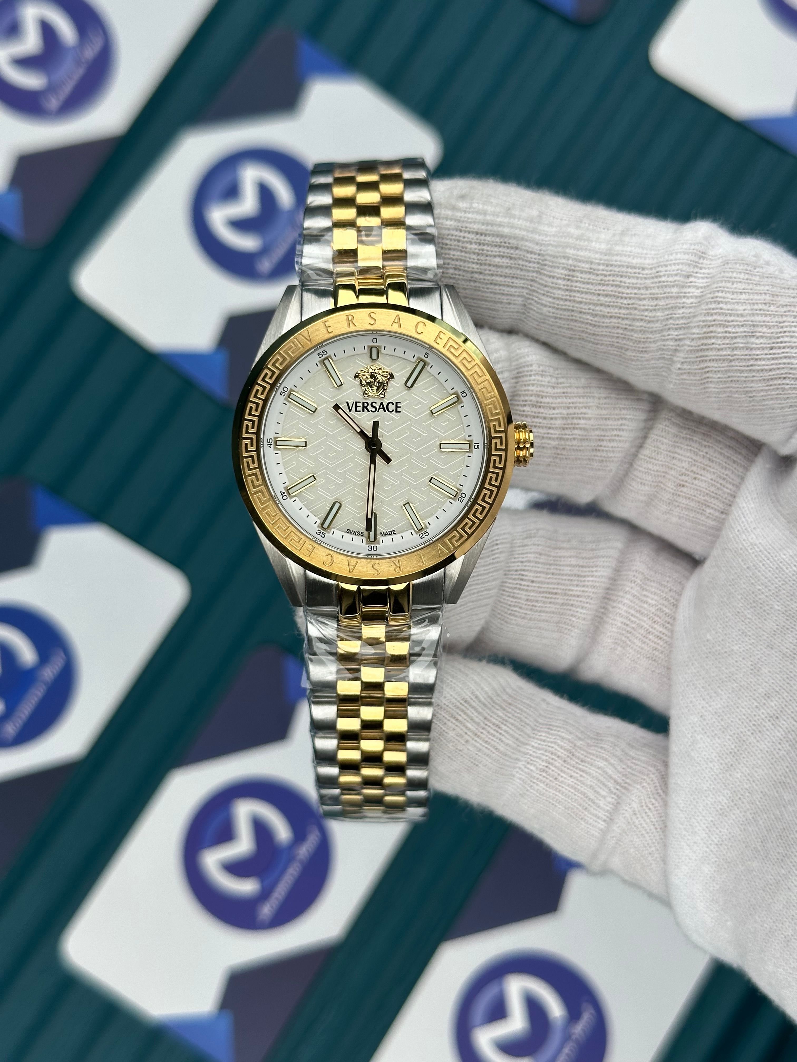 VERSACE 36 DESENLİ BEYAZ GOLD-SILVER JUBILE