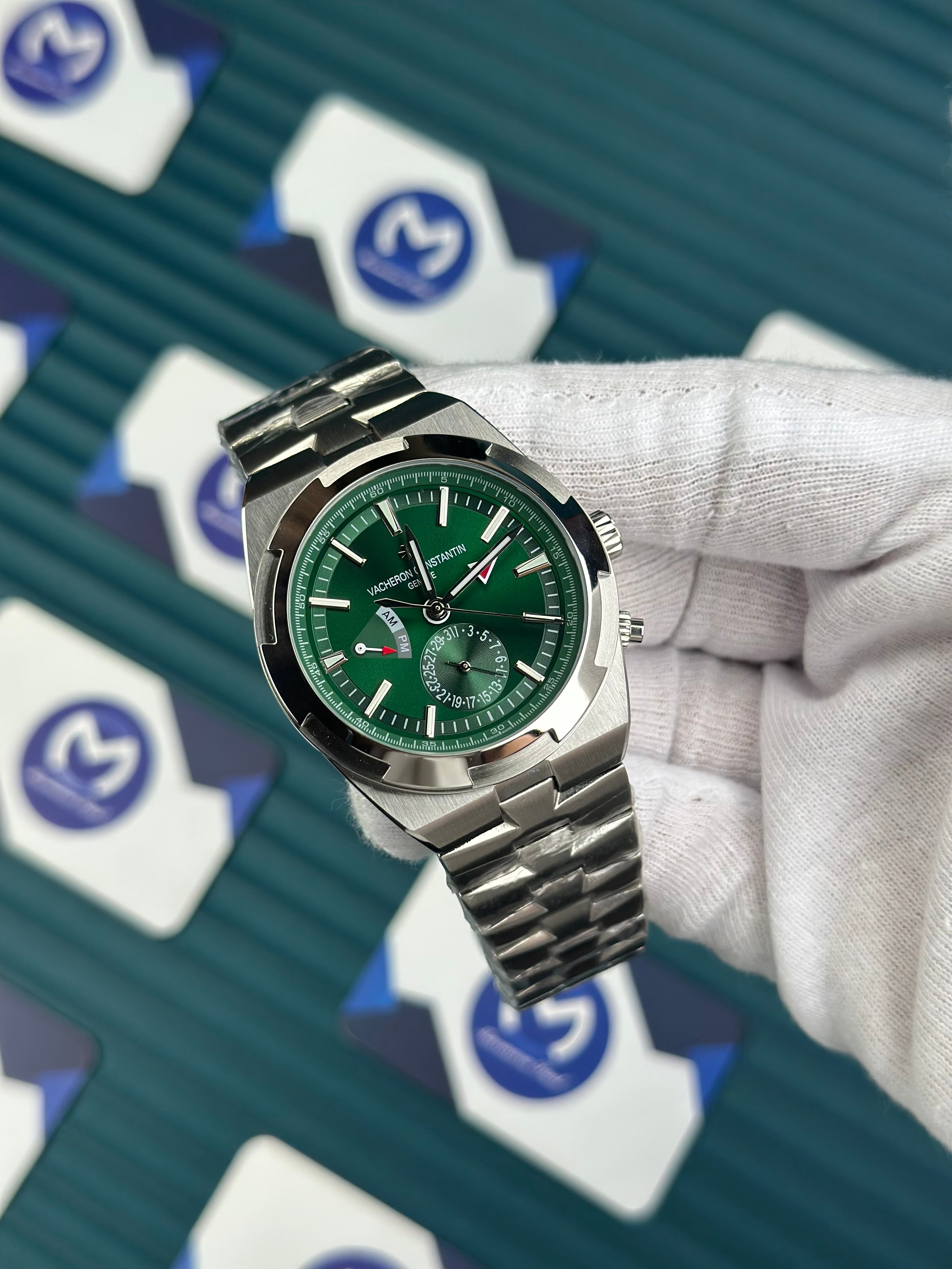 VACHERON CONSTANTIN GREEN OVERSEAS DUAL TIME SILVER