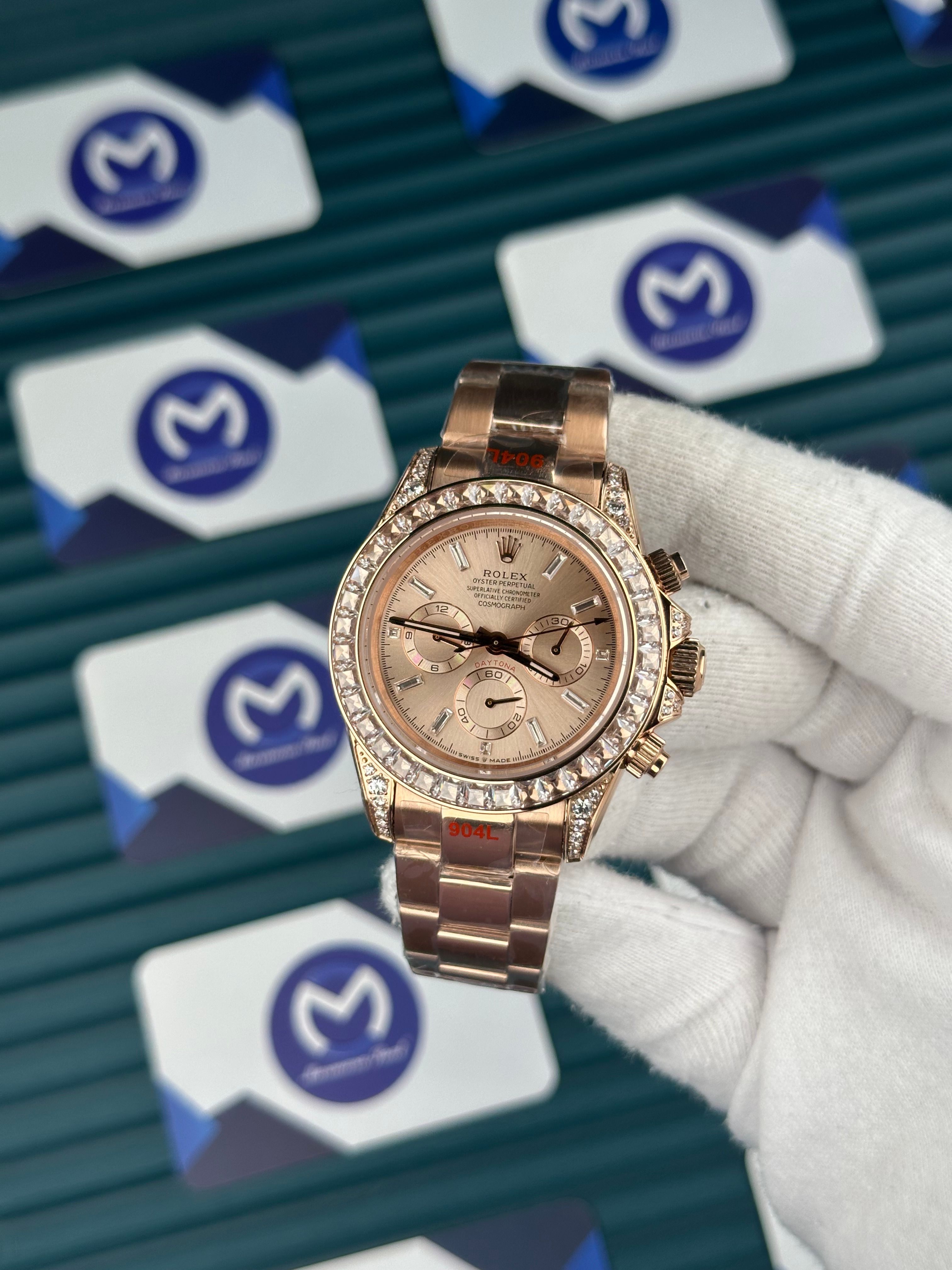 Rolex Daytona Rose Gold Bezel Pırlanta Taşlı
