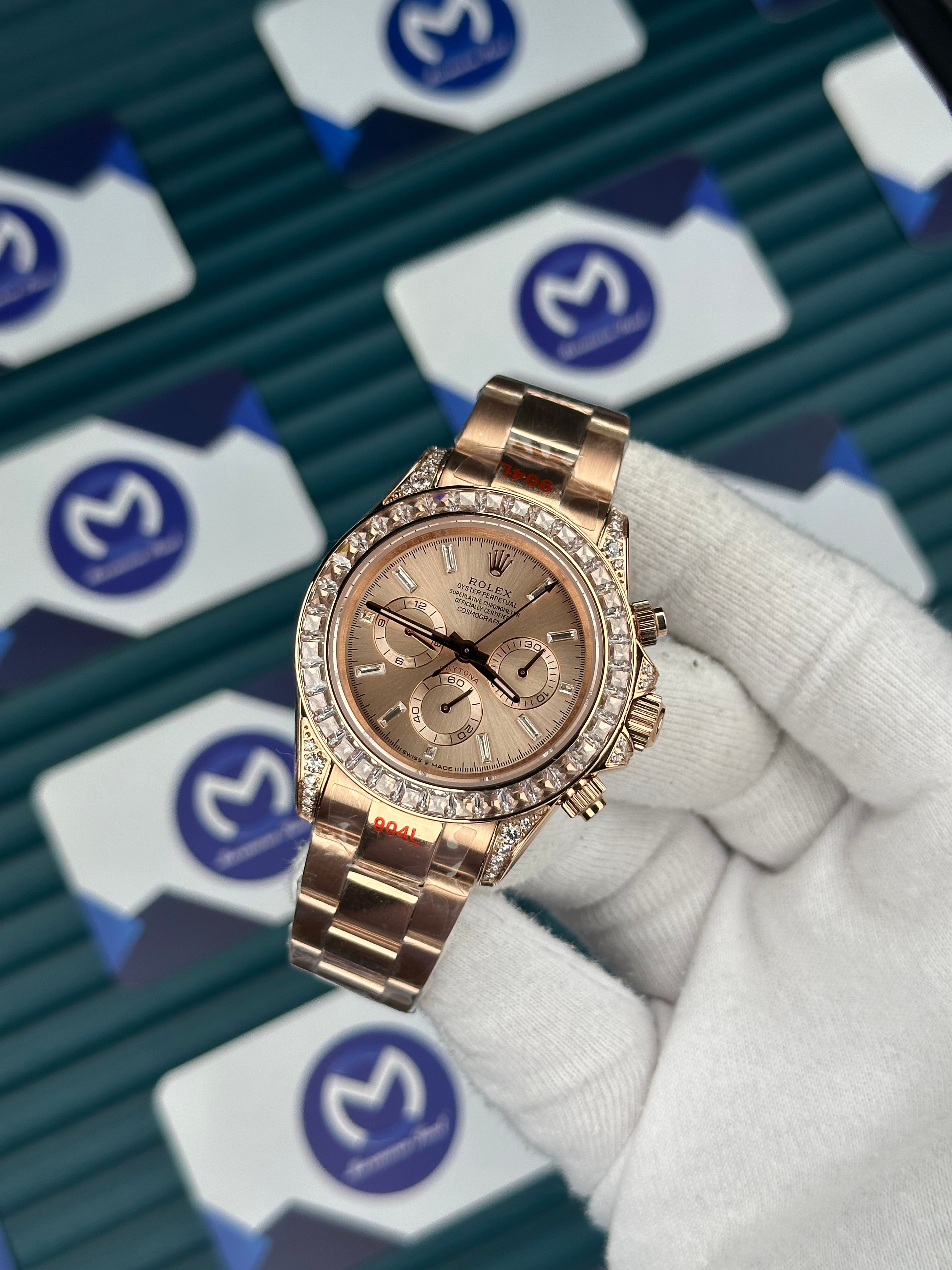 Rolex Daytona Rose Gold Bezel Pırlanta Taşlı